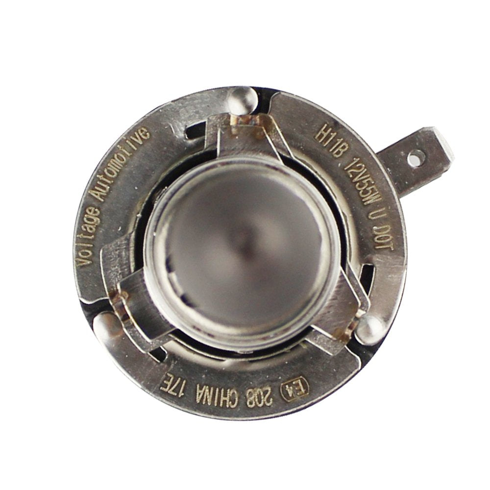 Voltage Automotive H11B Halogen Bulb (Pair) - Standard Replacement For High Beam Low Beam Driving Fog Light