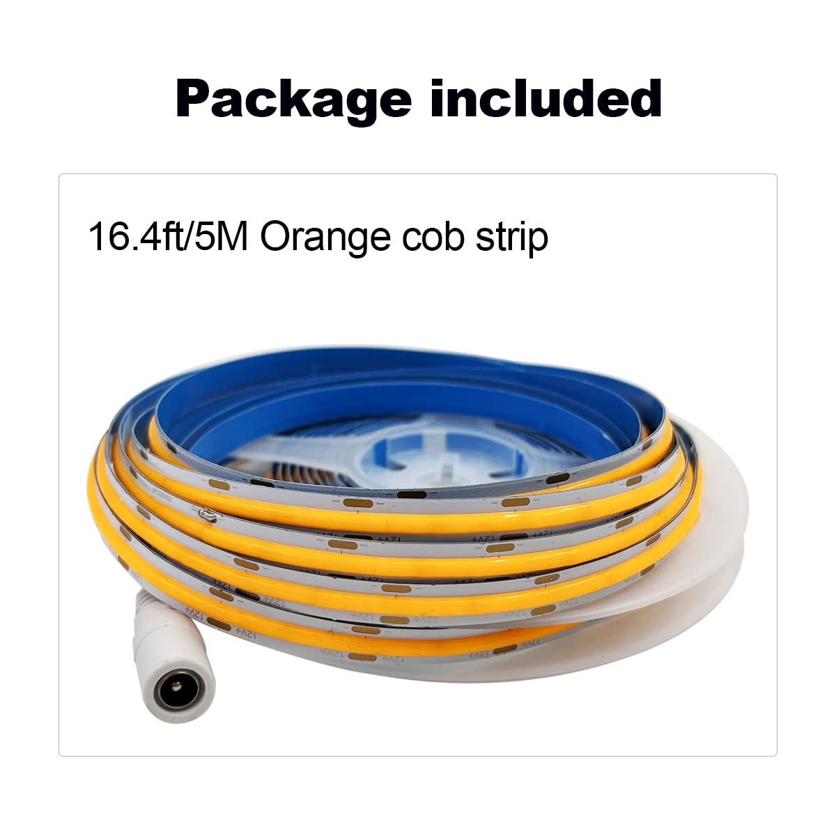 HAMRVL COB LED Strip Lights, 16.4ft, 320 LEDs/M, CRI90, Flexible, Orange, Indoor Home, Cabinet, Bedroom, Kitchen, DIY Lighting
