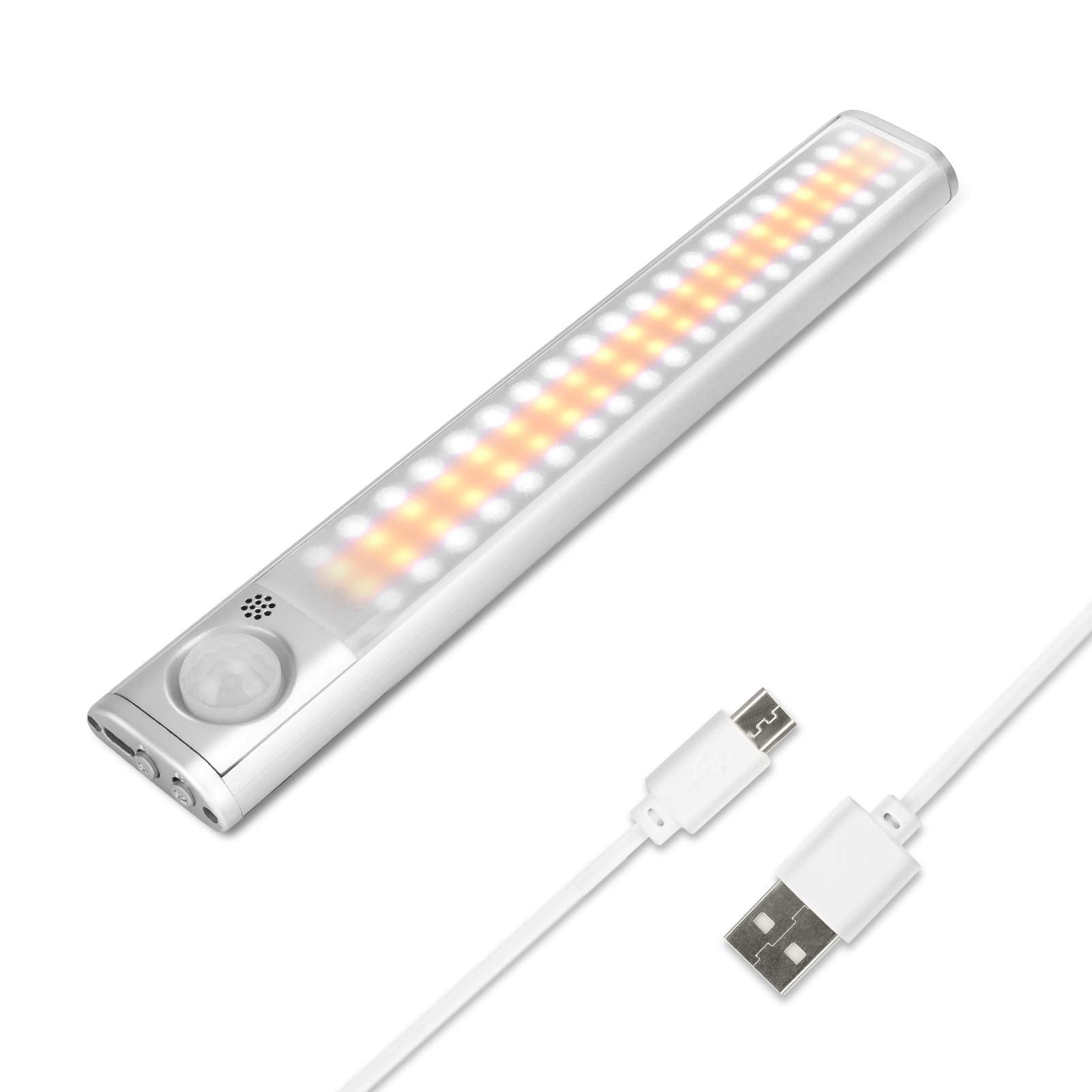 Under Cabinet Lighting  80 LED Motion Sensor Light Indoor  Rechargeable Closet Light  3 Color Temps Under Cabinet Lights  Wireless Dimmable Under Counter Lights for Kitchen  Pantry (5 Pack)