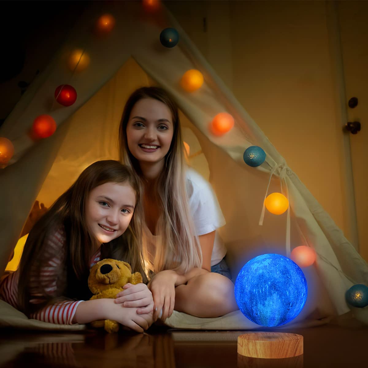 VGAzer 3D Levitating Moon Lamp with Remote Control, 5.9 Inch, 16 Color Galaxy, Model VA1213, Unique Room Decor Night Light