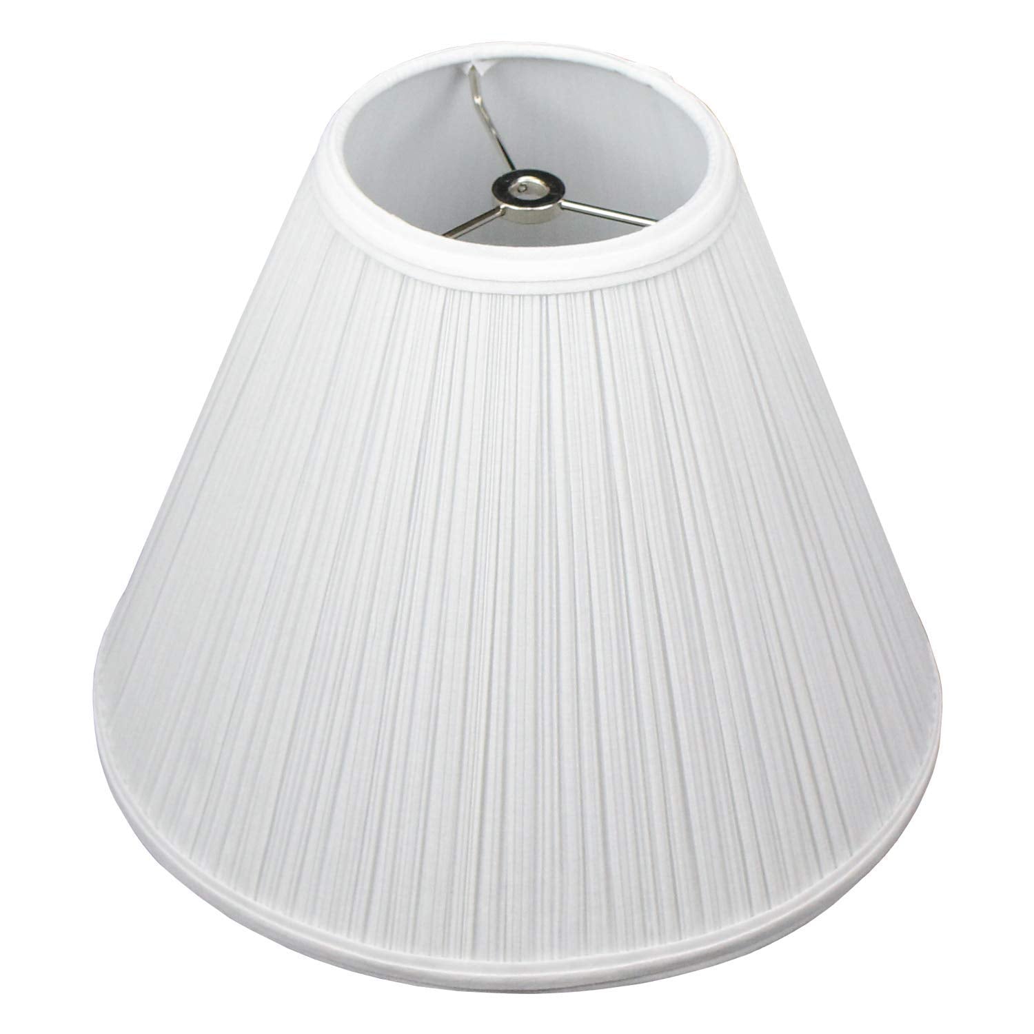 FenchelShades.com Lampshade 5in Top x 12in Bottom x 10in Slant Height Fabric Pleated White Model 5-12-10-W-PM-WHI-