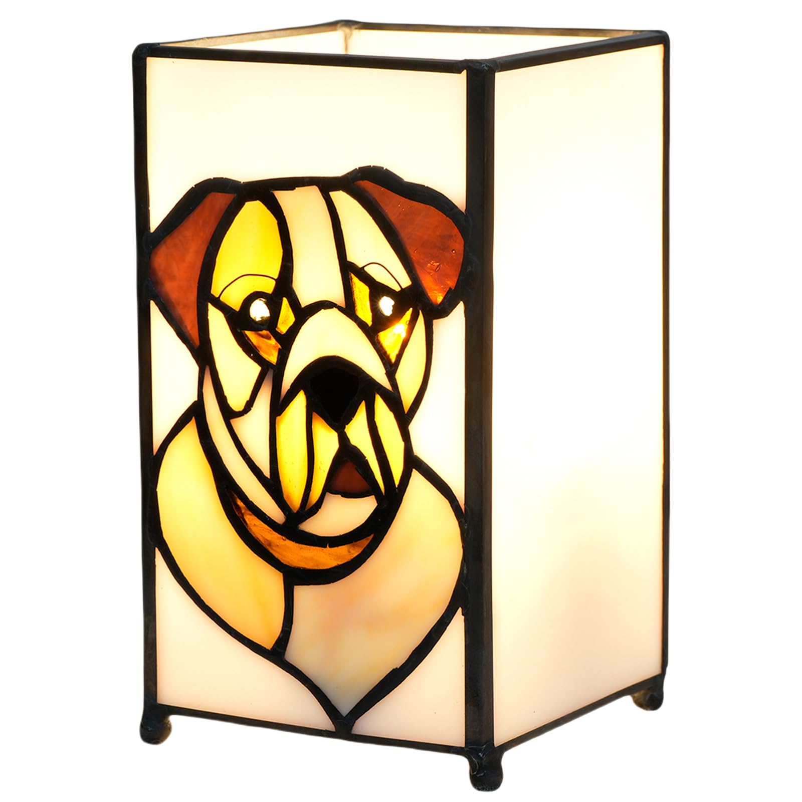 Kiphepi Tiffany Lamp Stained Glass Lamp Small Bedside Table Lamps For Living Room Home Decor Girls Women Birthday Halloween Christmas Thanksgiving Day Gift Dog