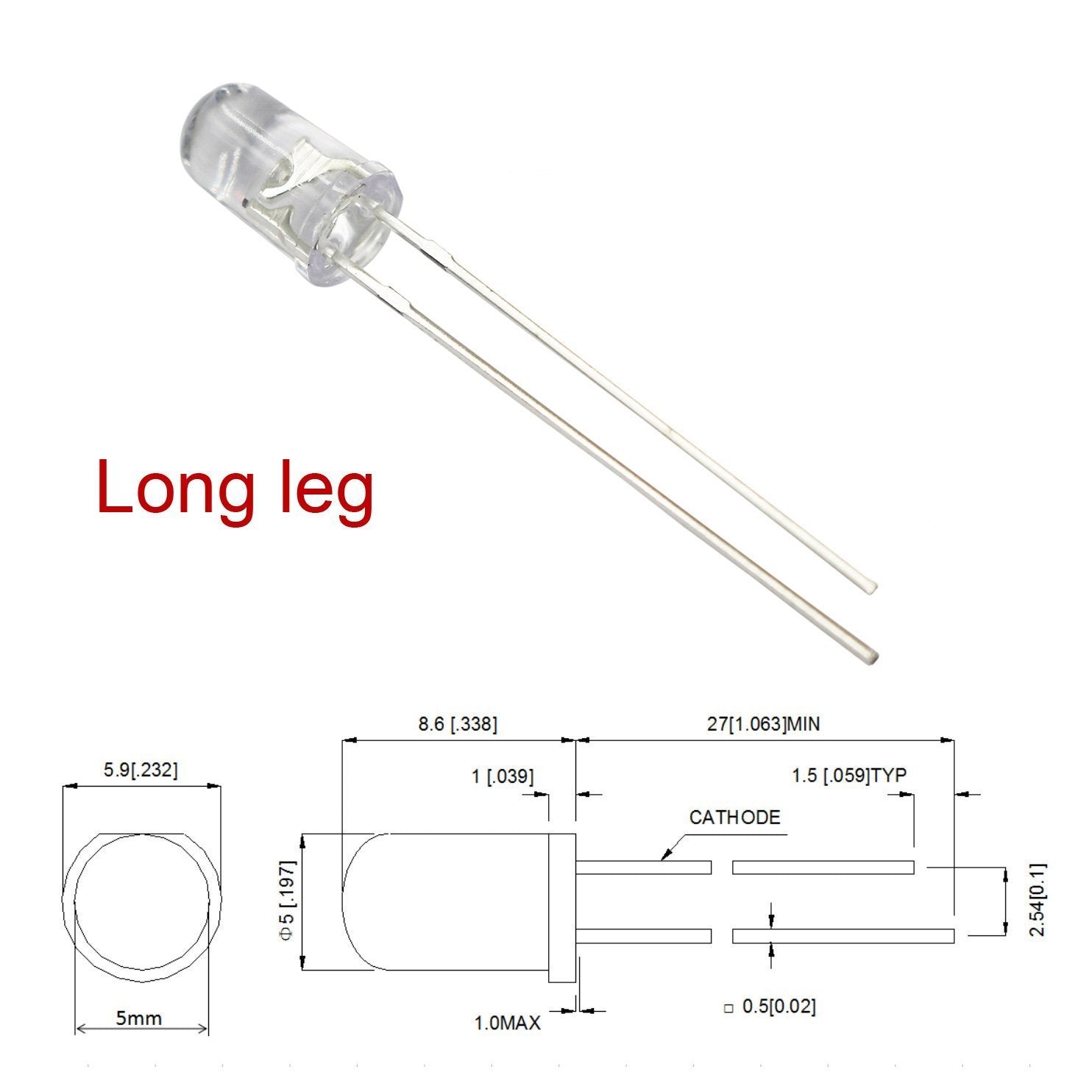Bowerful 50Pcs 12V 5Mm White Led 9V - 12V Gauge Cluster Instrument Light Emitting Diodes