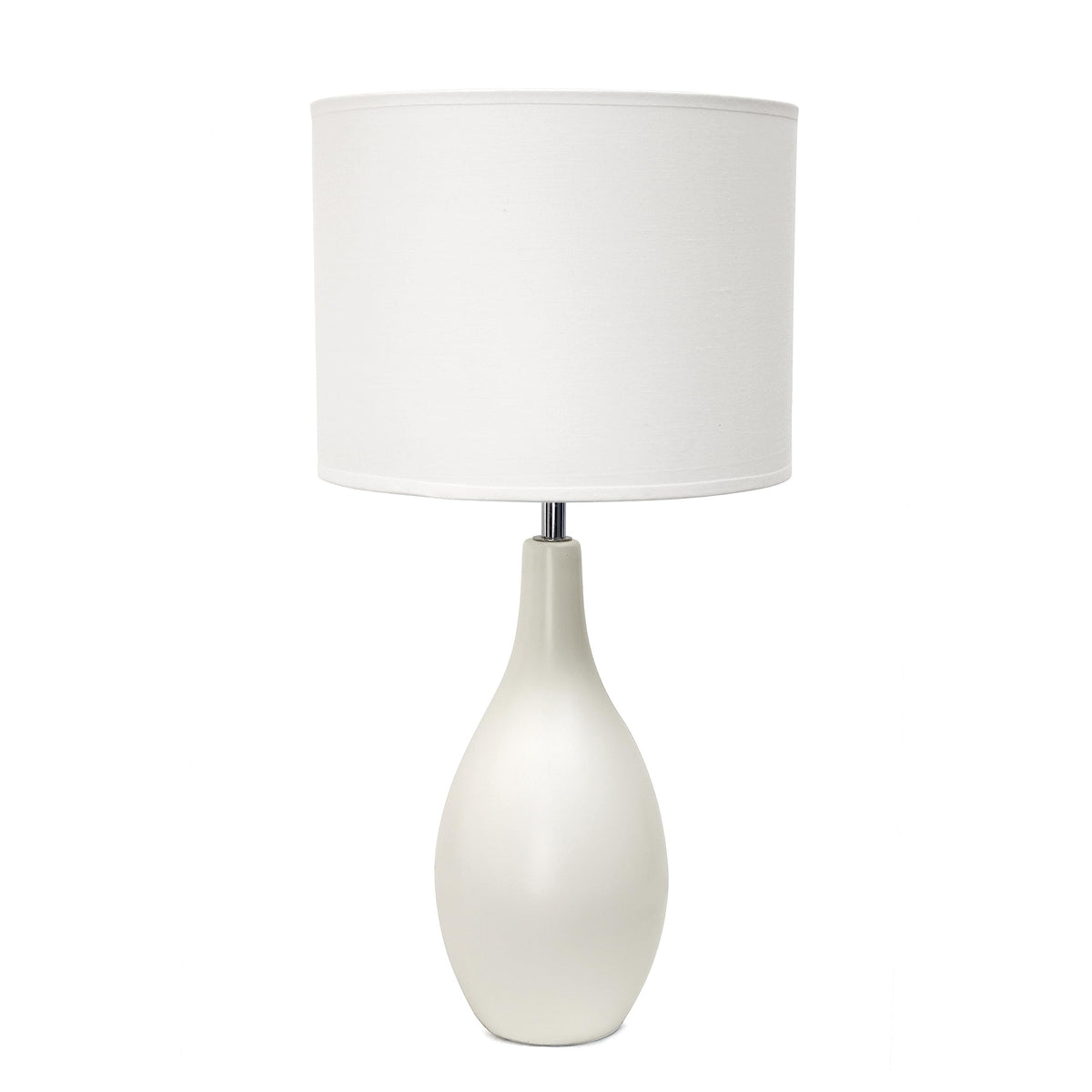 Simple Designs LT1152-OFF Traditional Oblong Ceramic Table Lamp for Living Room, Bedroom, Study, Office, Entryway, Reading Nook, Off White