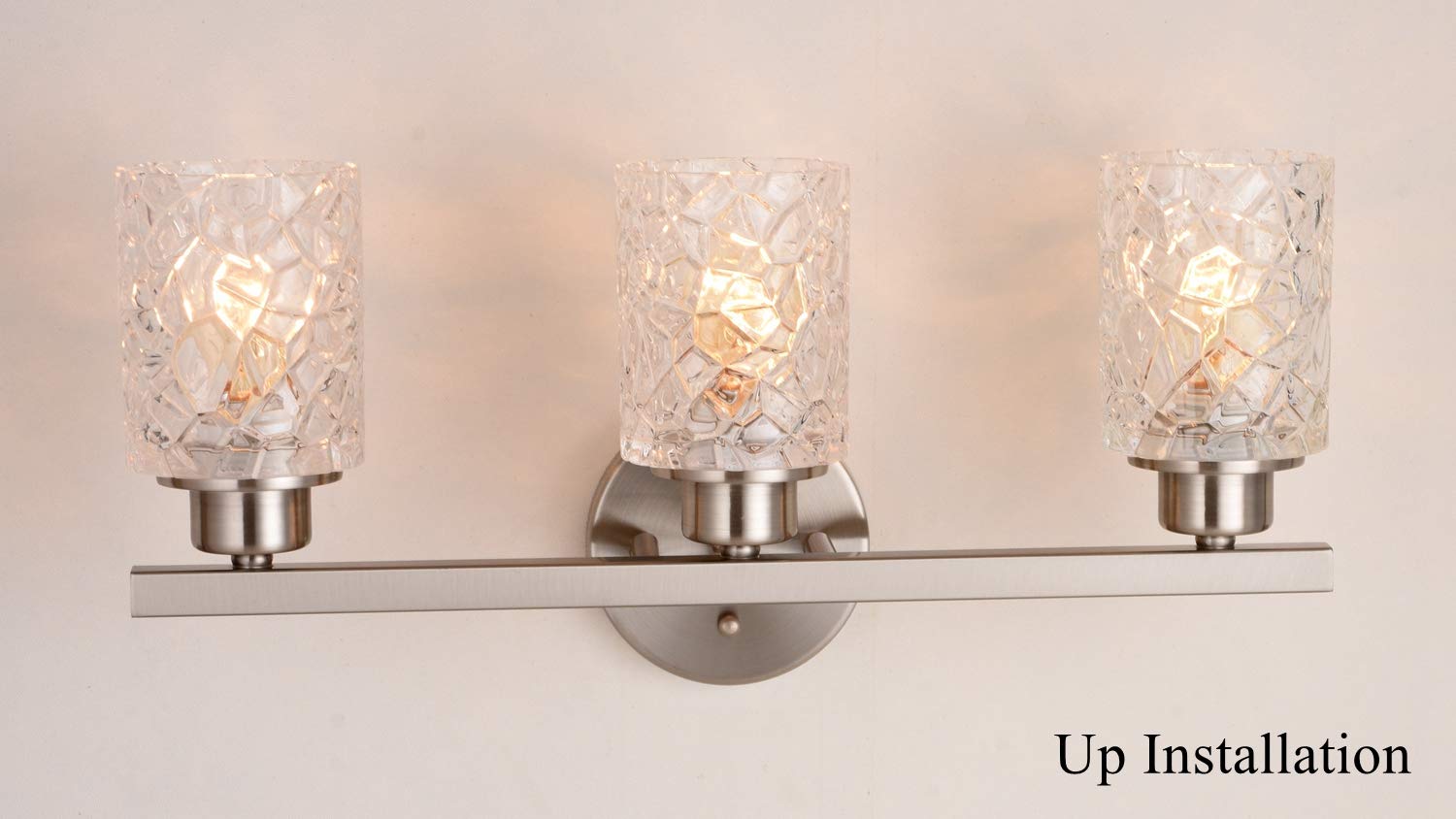 ALICE HOUSE 20.5in Vanity Lights, 3 Light Wall Lighting, Brushed Nickel Finish, ETL Listed, Model AL9082-W3
