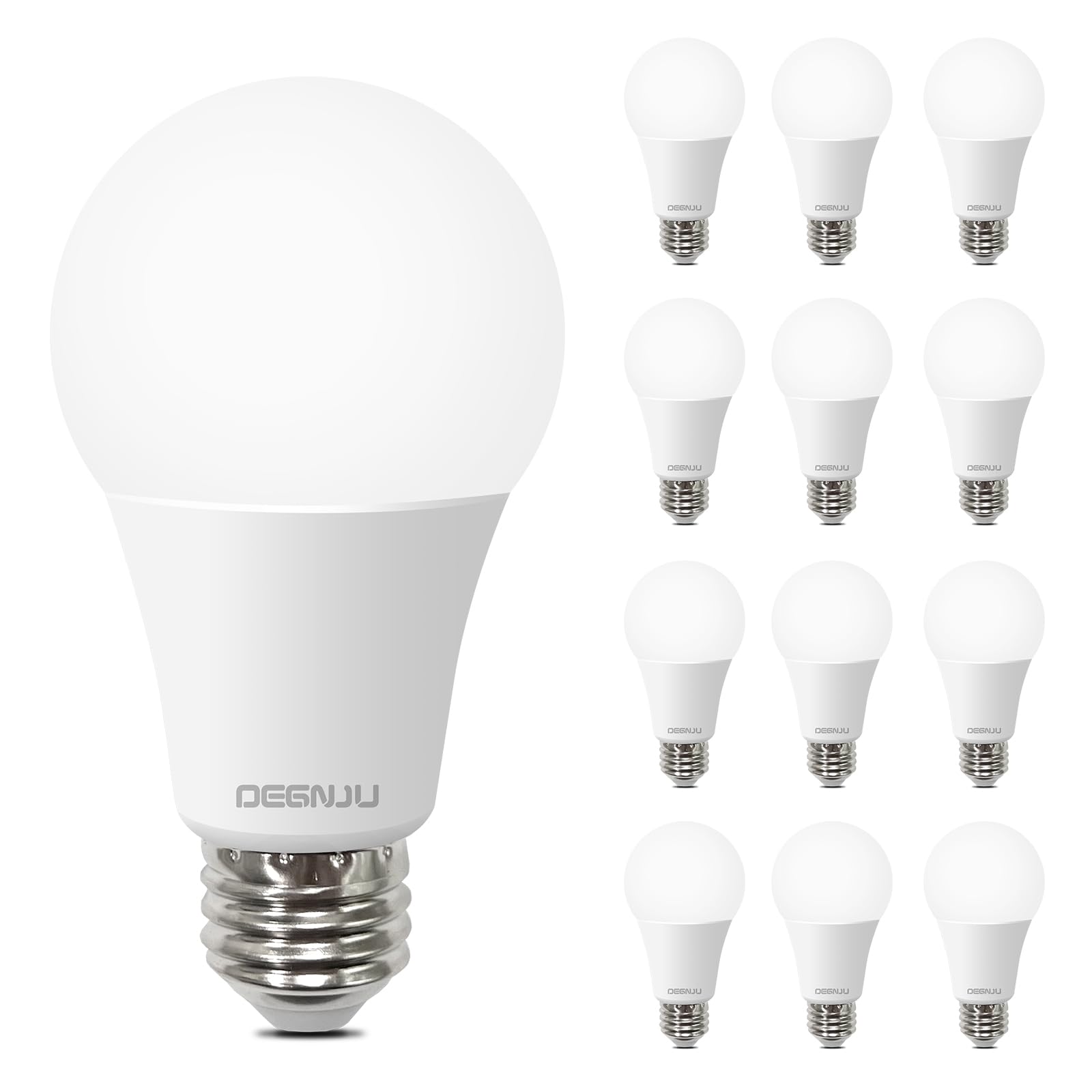 Degnju Led Light Bulbs, 100 Watt Led Bulb Warm White, 5000K Daylight Light Bulbs, E26 Standard Base, 1500 Lumens, Non-Dimmable, 