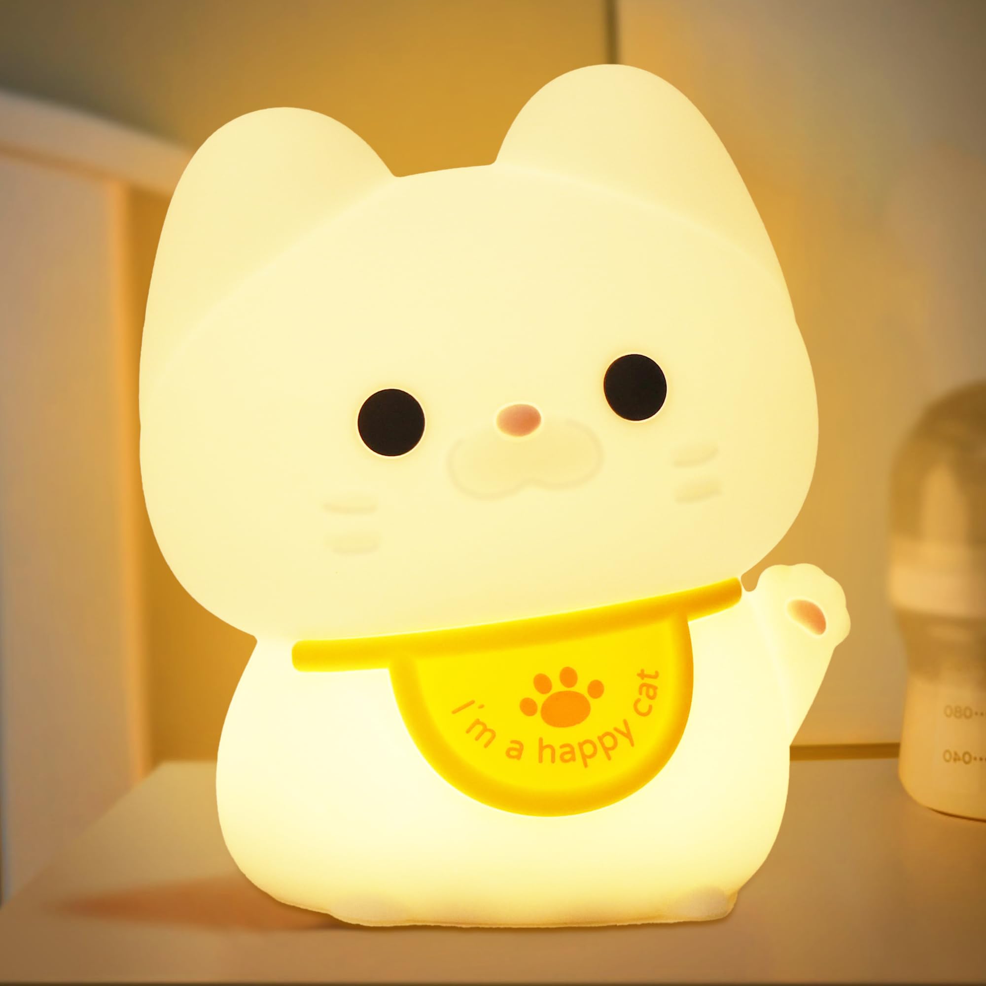 Attivolife Cute Cat Night Light LED Lamp, USB Rechargeable, Dimmable Timer, 12.5cm, Cat Model FS-FULE01