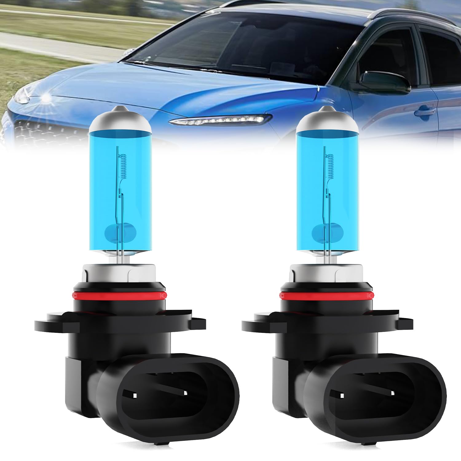 Leccibub Fog Light Bulbs Compatible With Hyundai Kona 2021, 9006 Fog Lights Halogen Light Bulb, Super Bright 6000K White, Plug A