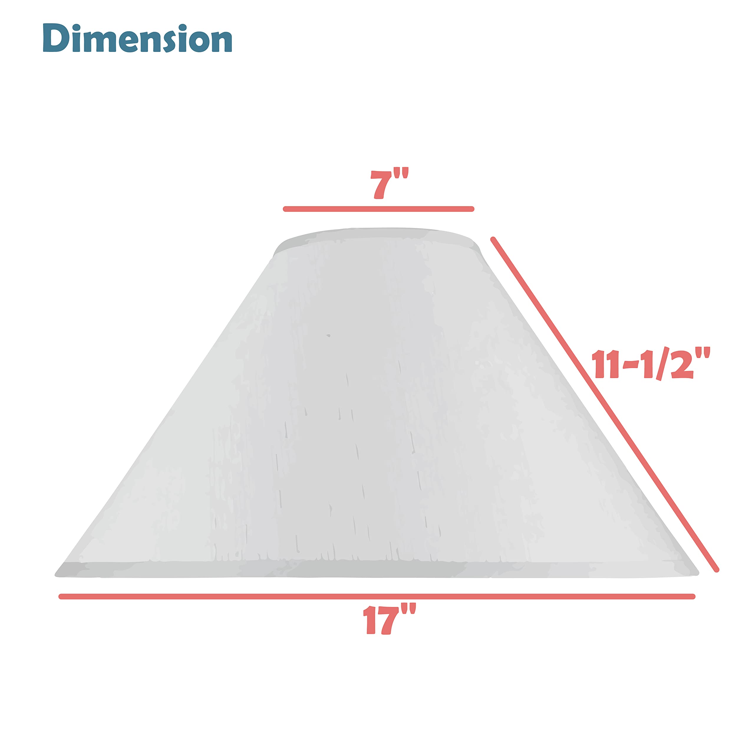 Aspen Creative 33134, Mushroom Pleated Traditional Spider Lamp Shade, White, 7&quot; Top X 17&quot; Bottom X 11-1/2&quot; Slant