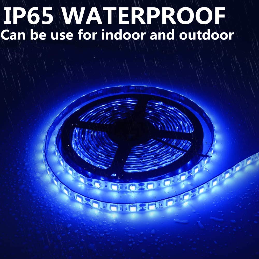 Lrimauix RV Awning Lights, 16.4FT Blue LED Strip Lighting, Waterproof for Motorhome and Travel Trailers, Model C5-BDDF-3AIV