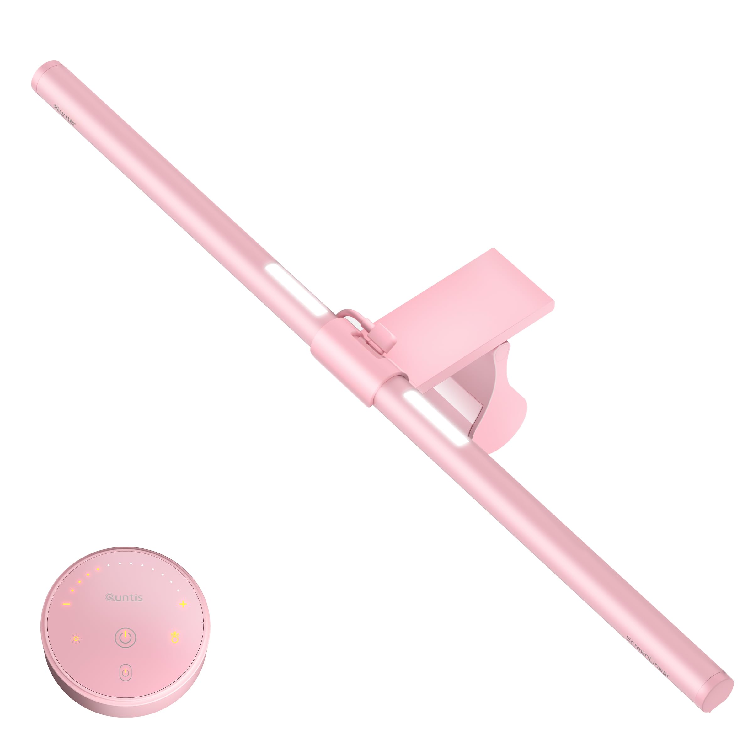 Quntis Pink Monitor Light Bar With Remote, Eye-Care Dimming Desk Lamp For Home Office & Gaming