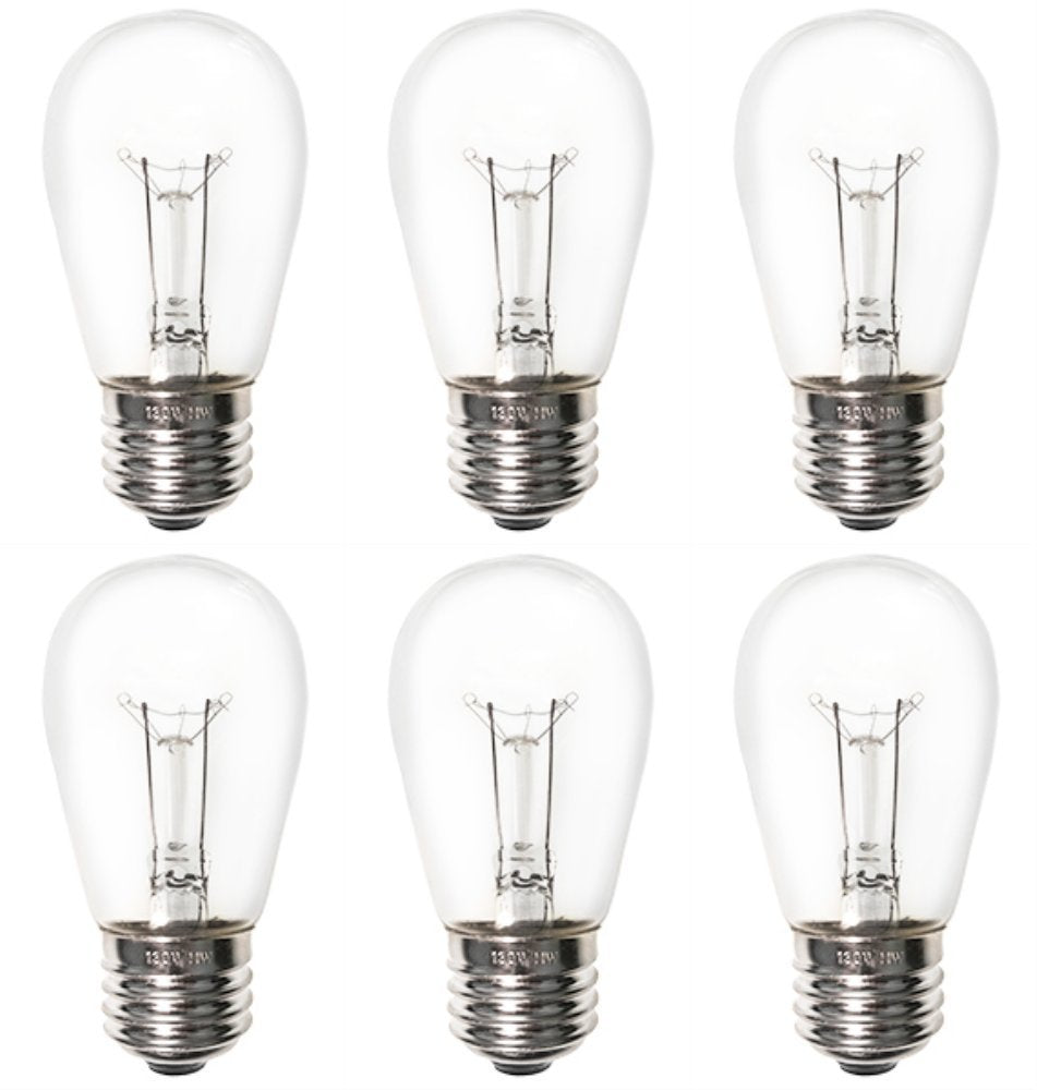 CEC Industries S-14 Bulbs, 130V, 11W, E26 Base, Box of 6, Model SPOMHNK4569