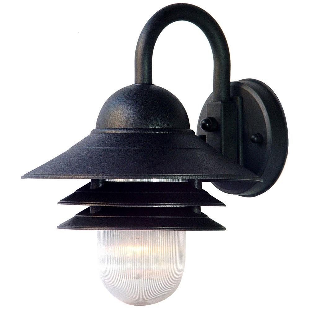 Acclaim Lighting 1-Light Wall Mount Outdoor Light Fixture, Matte Black, 13in x 10in, Model 82BK, Glass Material