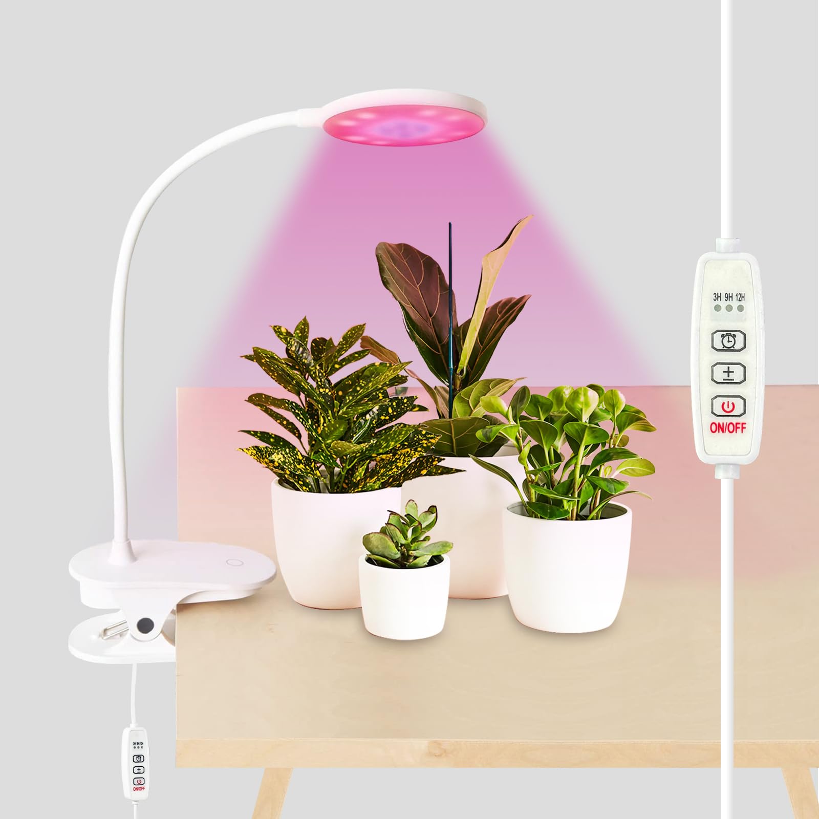 Riverlux Led Grow Light For Indoor Plants, 360 Degree Adjustable Gooseneck With Blue Red Leds, Clip Plant Growing Lamp, Succulen