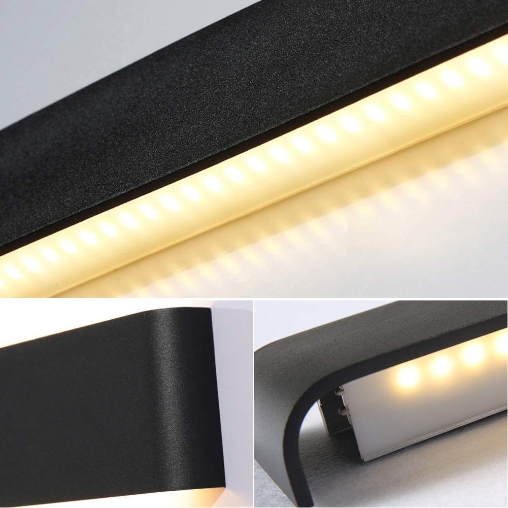 Ralbay 30W Bathroom Light Fixture, 32.67 inch, IP44 Waterproof, Warm White 3000K, Black, Model A065-83cm-Heike