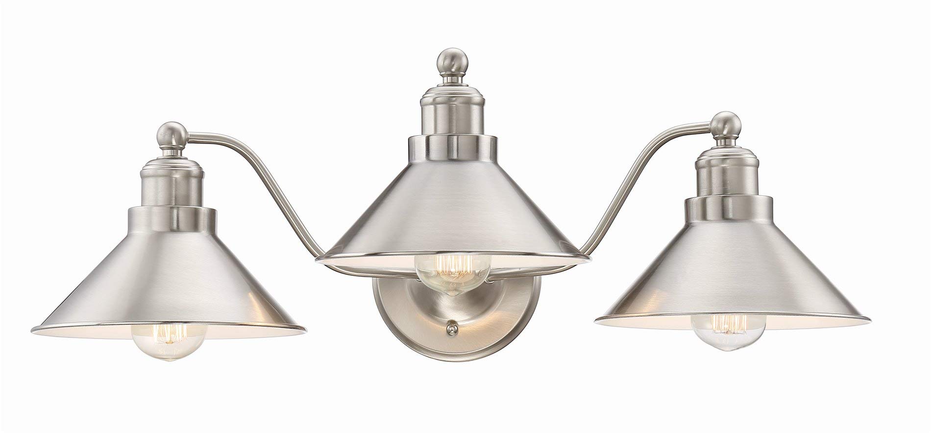 Kira Home 3-Light Vanity Light, Modern Industrial, Brushed Nickel, 25.5in, Metal, Model RV-WB4833-BN