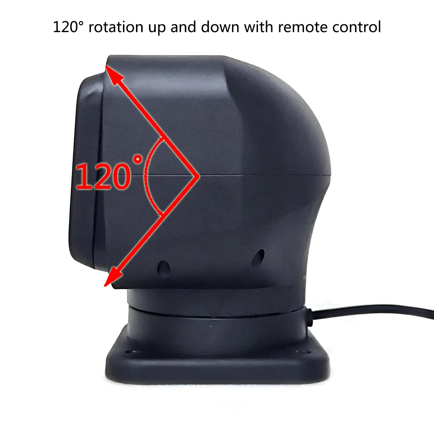 JIUHUAN LED Search Light 70W 7 Inch Black Aluminum 360° Rotating Remote Control Waterproof Work Light Model JH116-70W