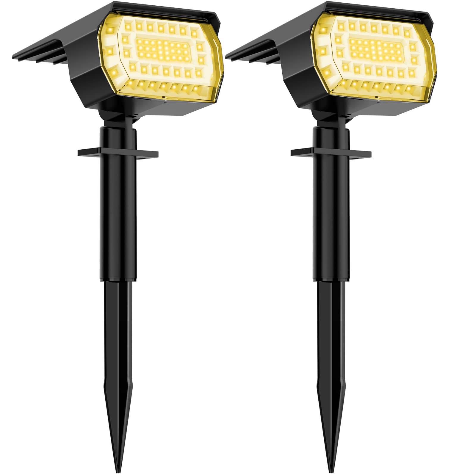LANSOW Solar Spot Lights Outdoor, [2 Pack/57 LED] 2-in-1 Solar Landscape Spotlights, 3 Modes IP65 Waterproof Dusk to Dawn Solar 