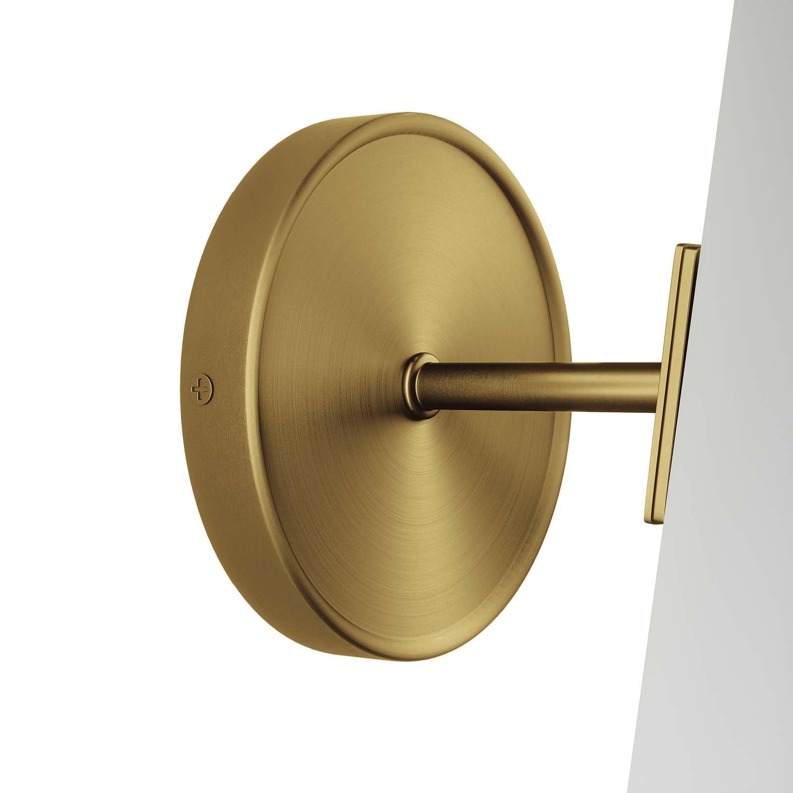 Beacon 1-Light Wall Sconce in Clear Satin Brass