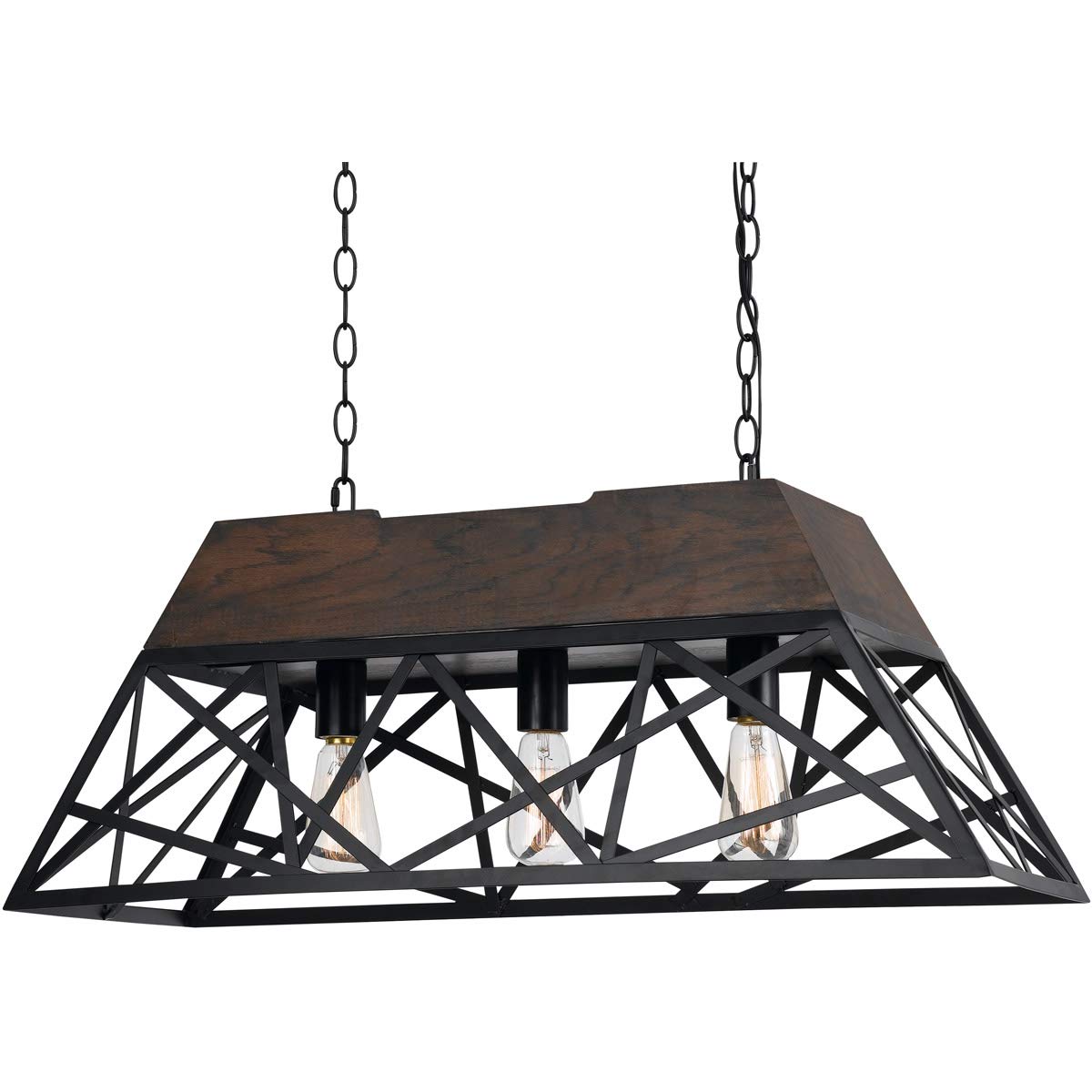60W X 3 Antonio Wood Chandelier (Edison Bulbs Not Included)