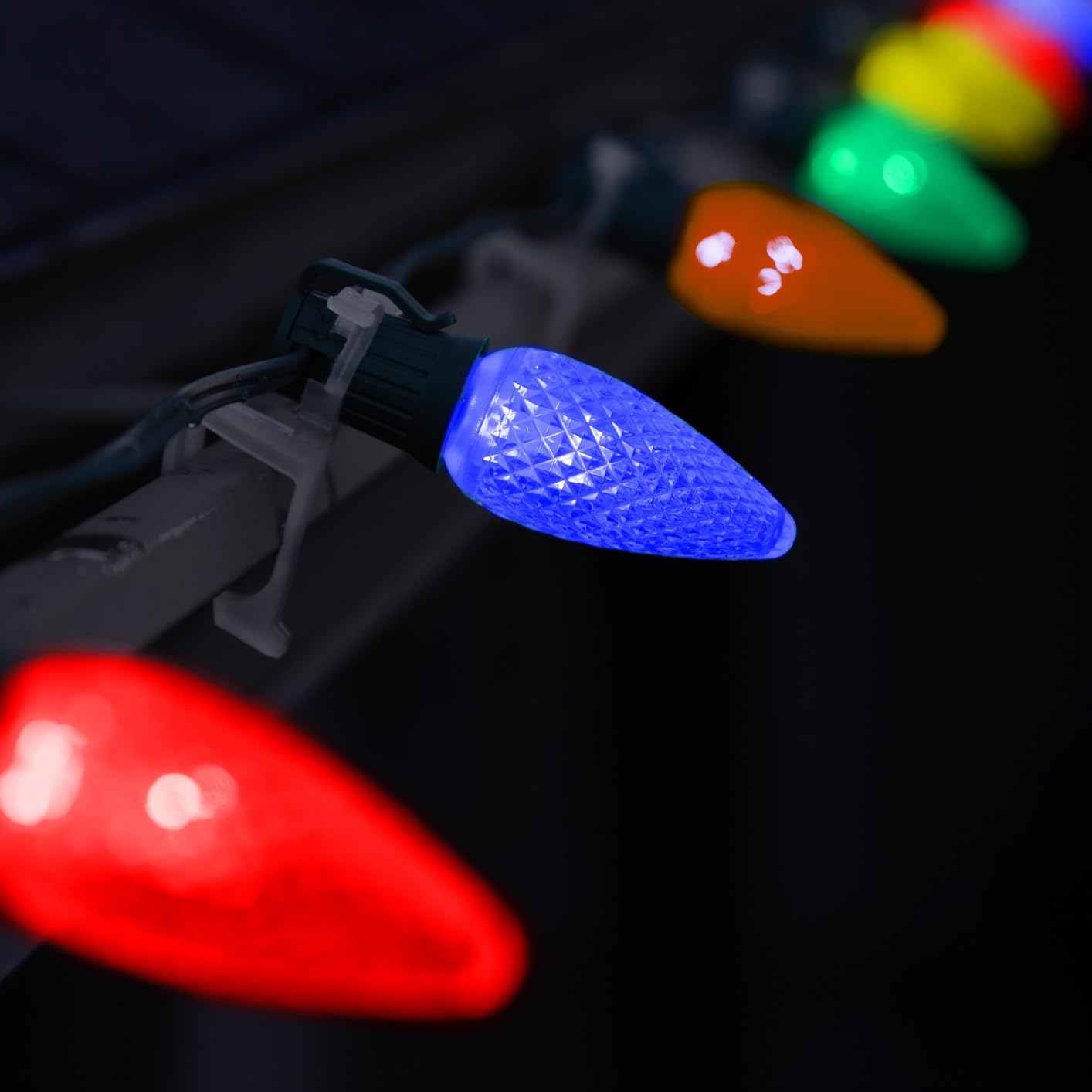 Hlo Lighting Set Of 25 Multicolor (Red Green Blue Yellow Orange) C9 Faceted Led Christmas Light Bulbs For Indoor & Outdoor Use |