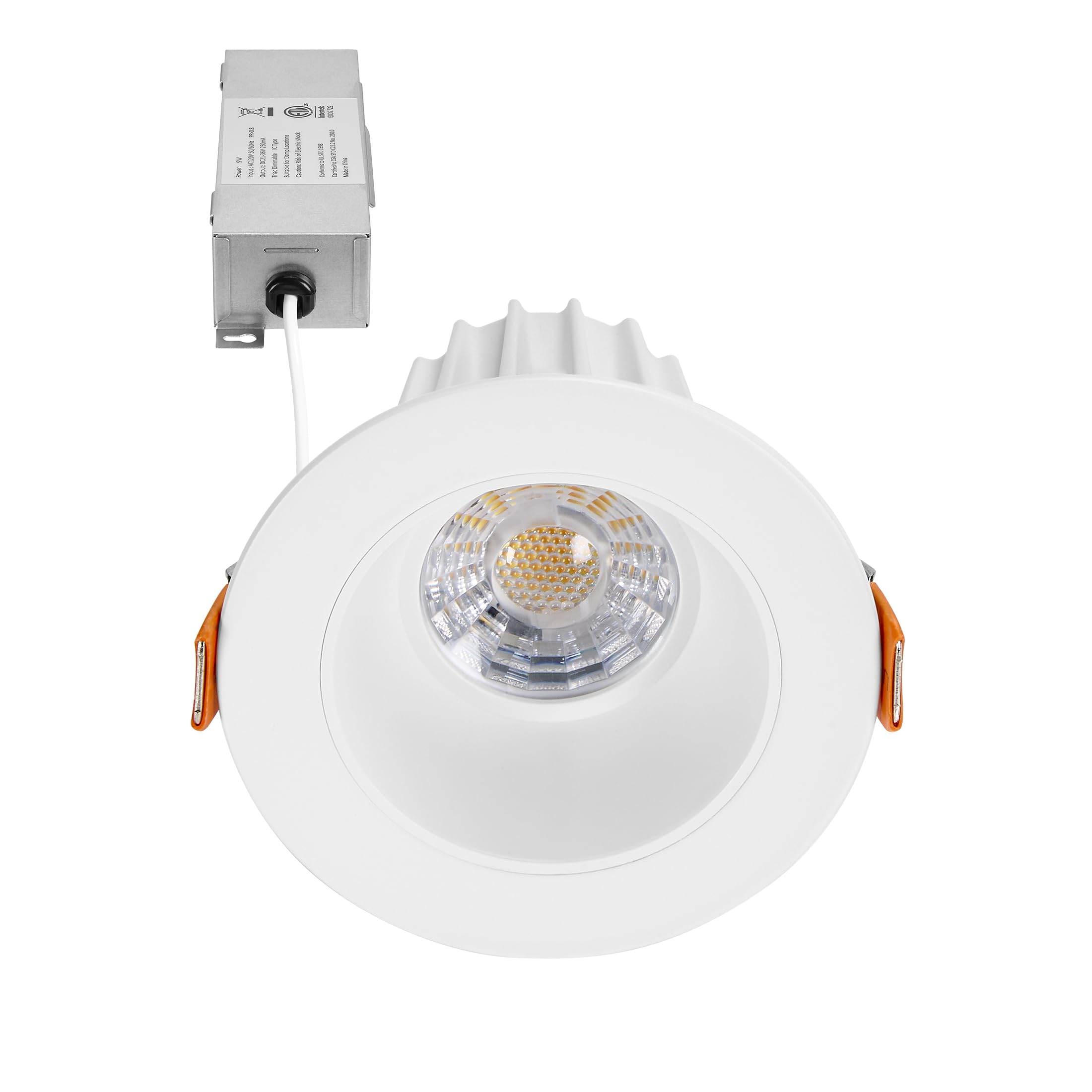 Maxxima 2 in. Ultra-Thin Recessed Anti-Glare LED Downlight - Canless IC Rated, 5 Color Temperature Selectable 2700K/3000K/3500K/