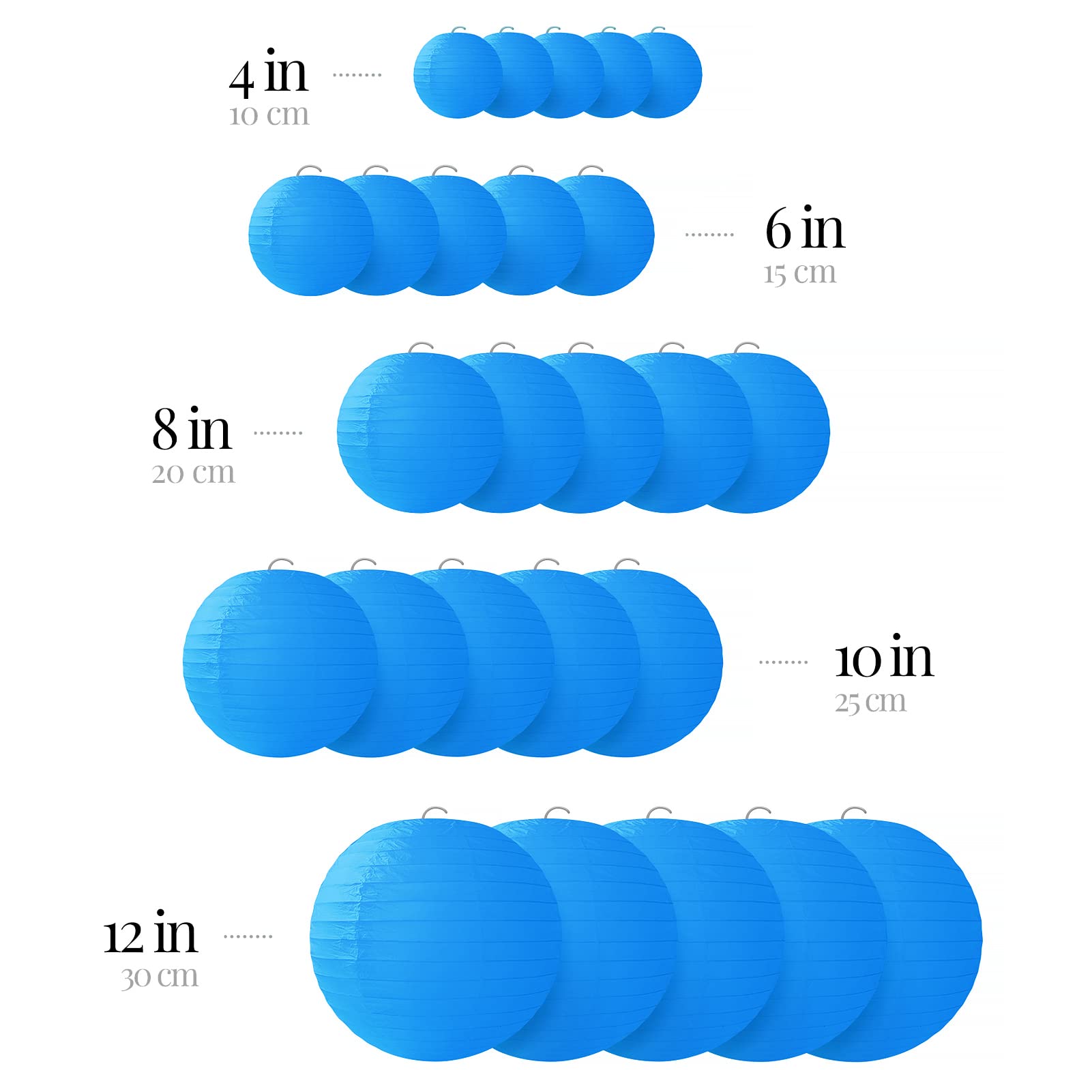 Blue Paper Lanterns - 25 Piece Set - Blue Party Decorations For Birthdays, Weddings And Special Occasions By Avoseta