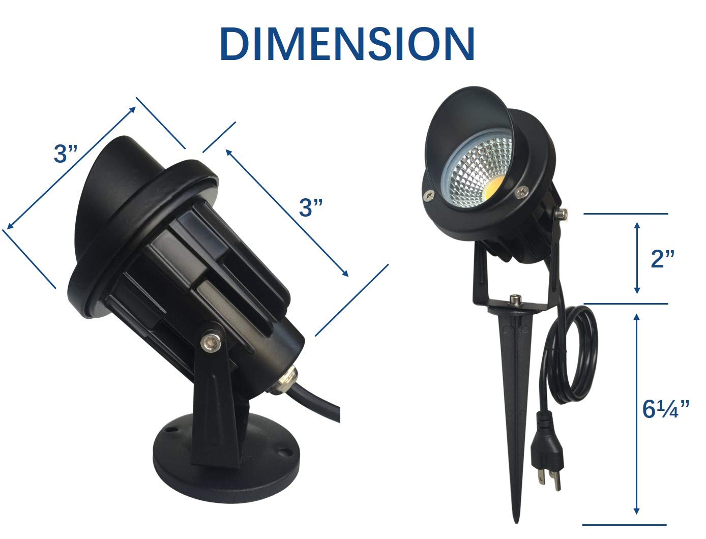 TOVEENEN LED Outdoor Spotlight Flag Light 10W Waterproof White Metal Model BG10A for Yard, Tree, Christmas Landscape Lighting