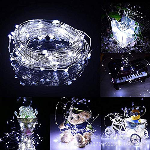 24 Pack Fairy Lights Battery Operated [3 Modes] 7Ft 20 Led Mini Twinkle String Lights Waterproof Silver Wire Firefly Starry Lights For Wedding Party Mason Jars Christmas Decorations  Cool White