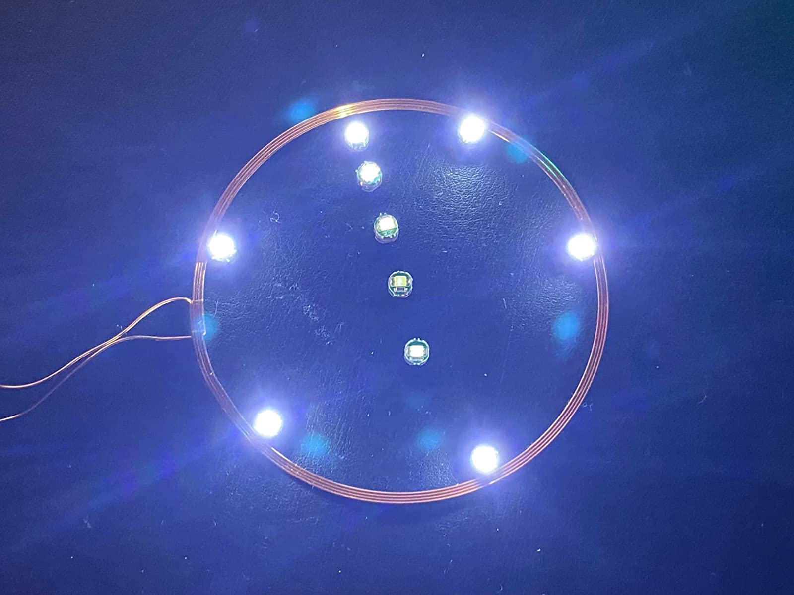 Taidacent Wireless LED Induction Charging Module, 80mm Coil, 10PCS Colorful LEDs, White, Model TDJL000109