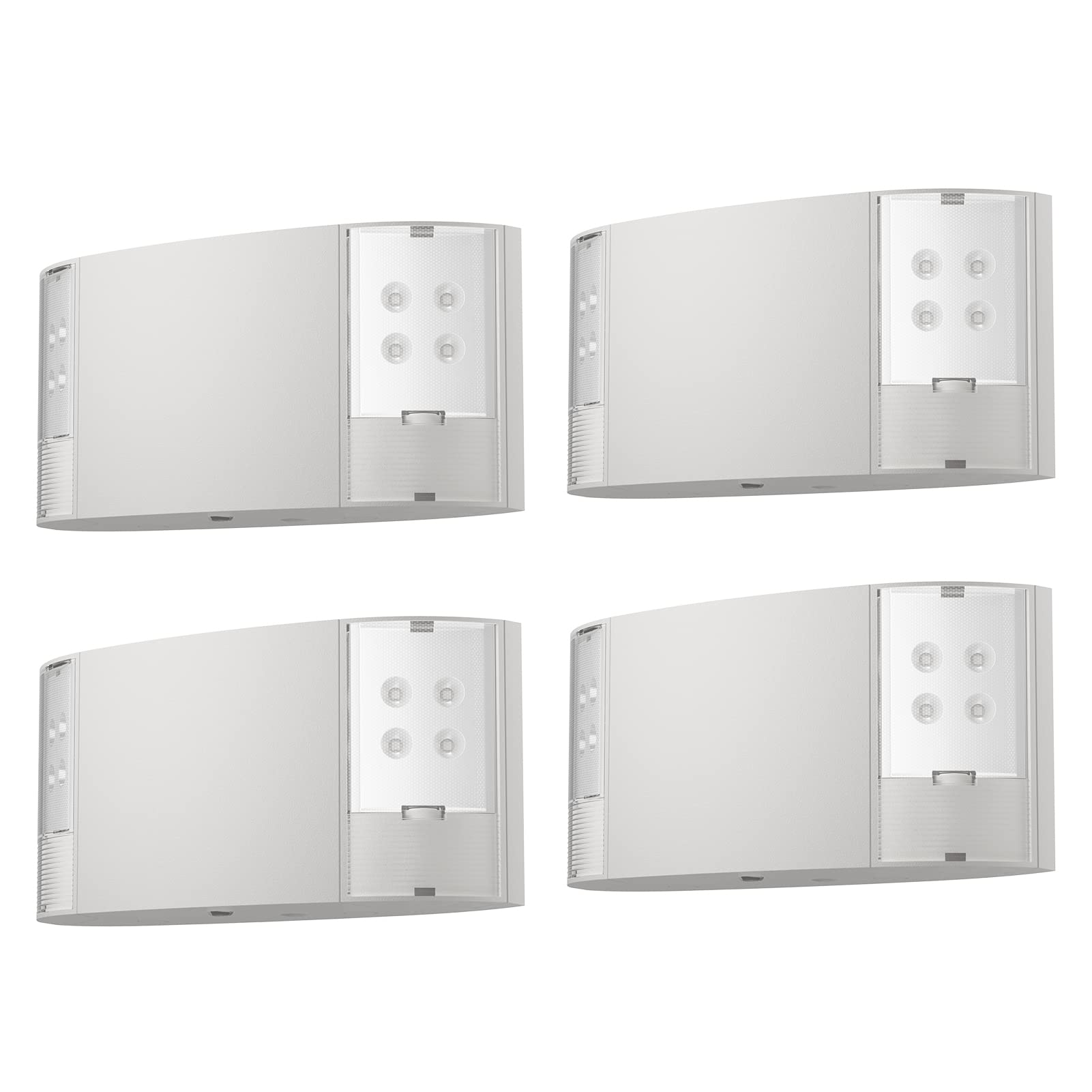 EXITLUX 4 Pack Led Exit Sign with Emergency Lighting Battery Backp -Two LED Adjustable Head -120/277VAC-UL Listed-Exit Lighting 