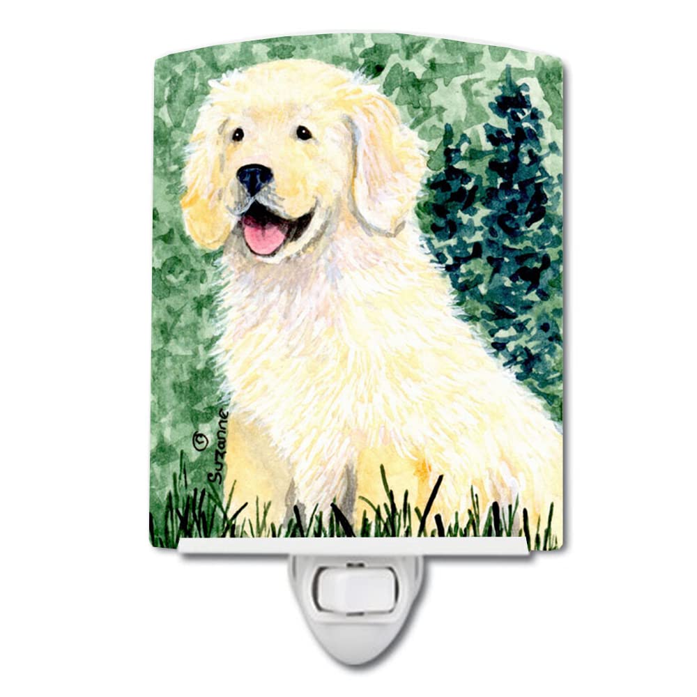 Caroline'S Treasures Ss8739Cnl Golden Retriever Ceramic Night Light Compact, Ul-Certified, Ideal For Bedroom, Bathroom, Nursery, Hallway, Kitchen, 6X4X3, Multicolor