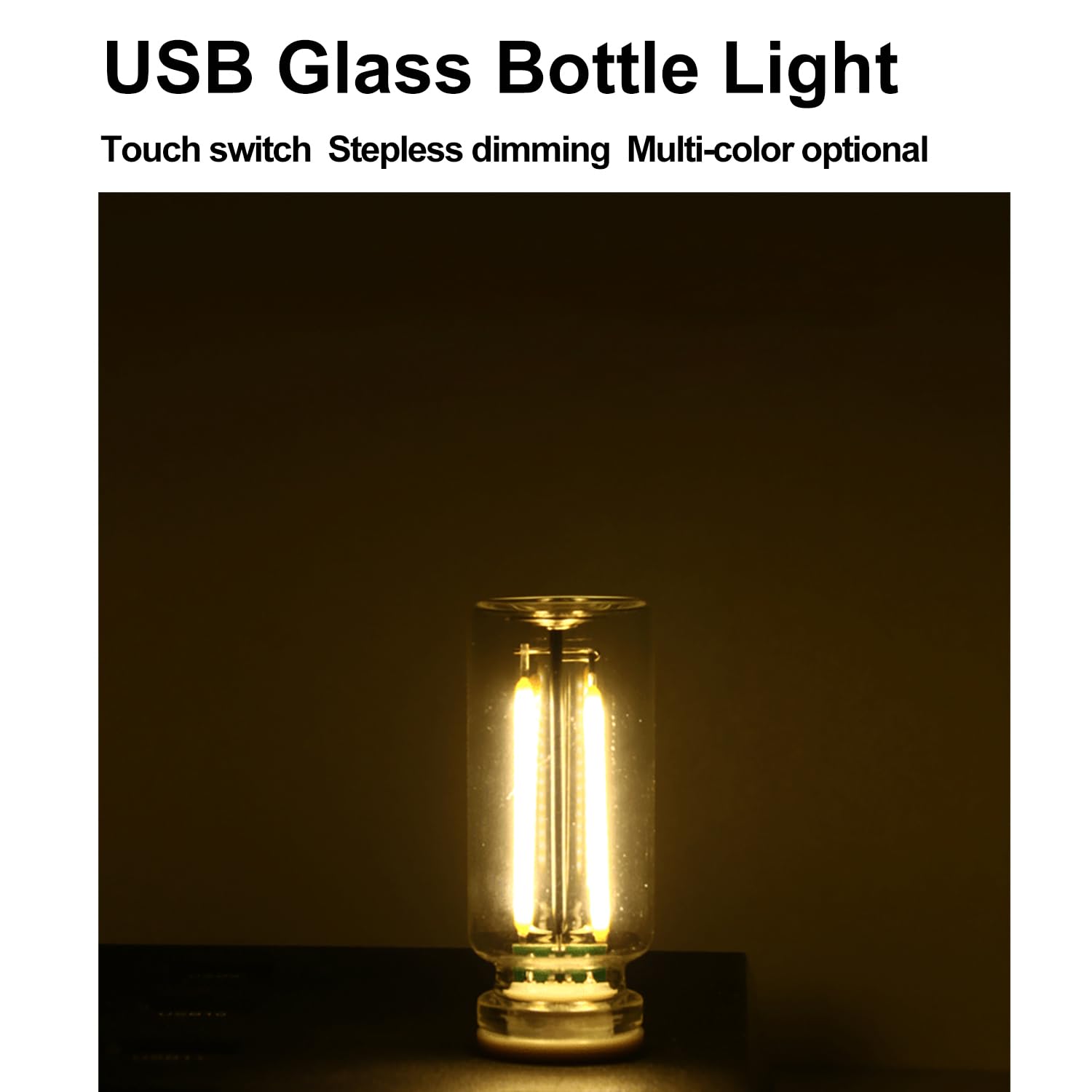 Dozyix Touch Control Retro Car USB Night Light, Touch Glass Lights, Plug in USB Cars Interior Light, Mini LED Bulb for Car, Camp