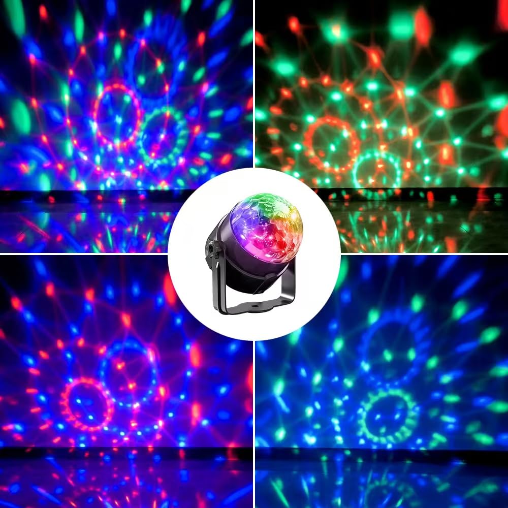 Yiixuyo Disco Ball Party Lights - 2-Piece Set, Voice Controlled, Remote, ABS Material, LED, Model EMS-10