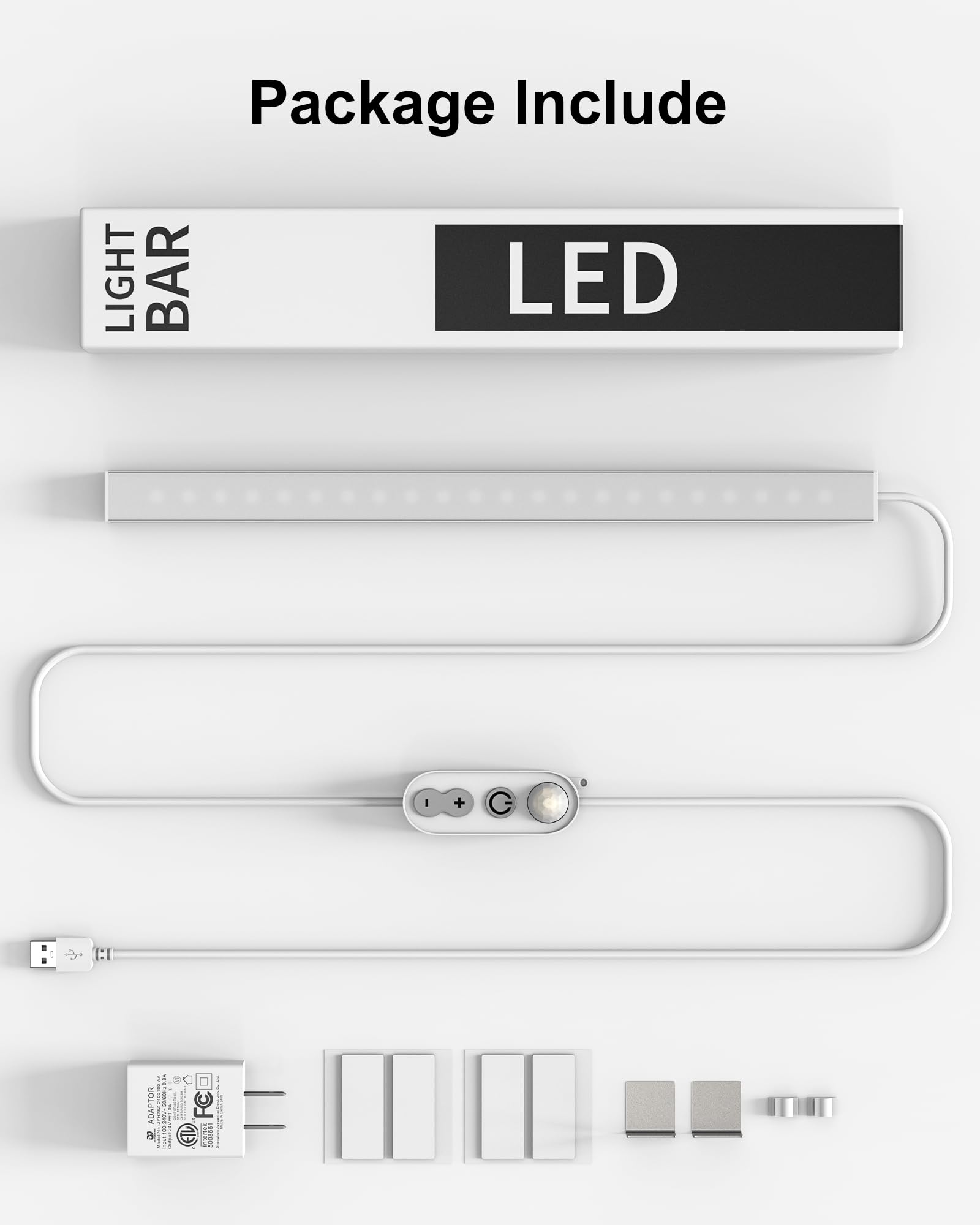 ASOKO Motion Sensor LED Under Cabinet Light Bar, 12-Inch, Daylight White, Model UNO-UT, Dimmable Plastic Counter Light for Kitchen & Closet