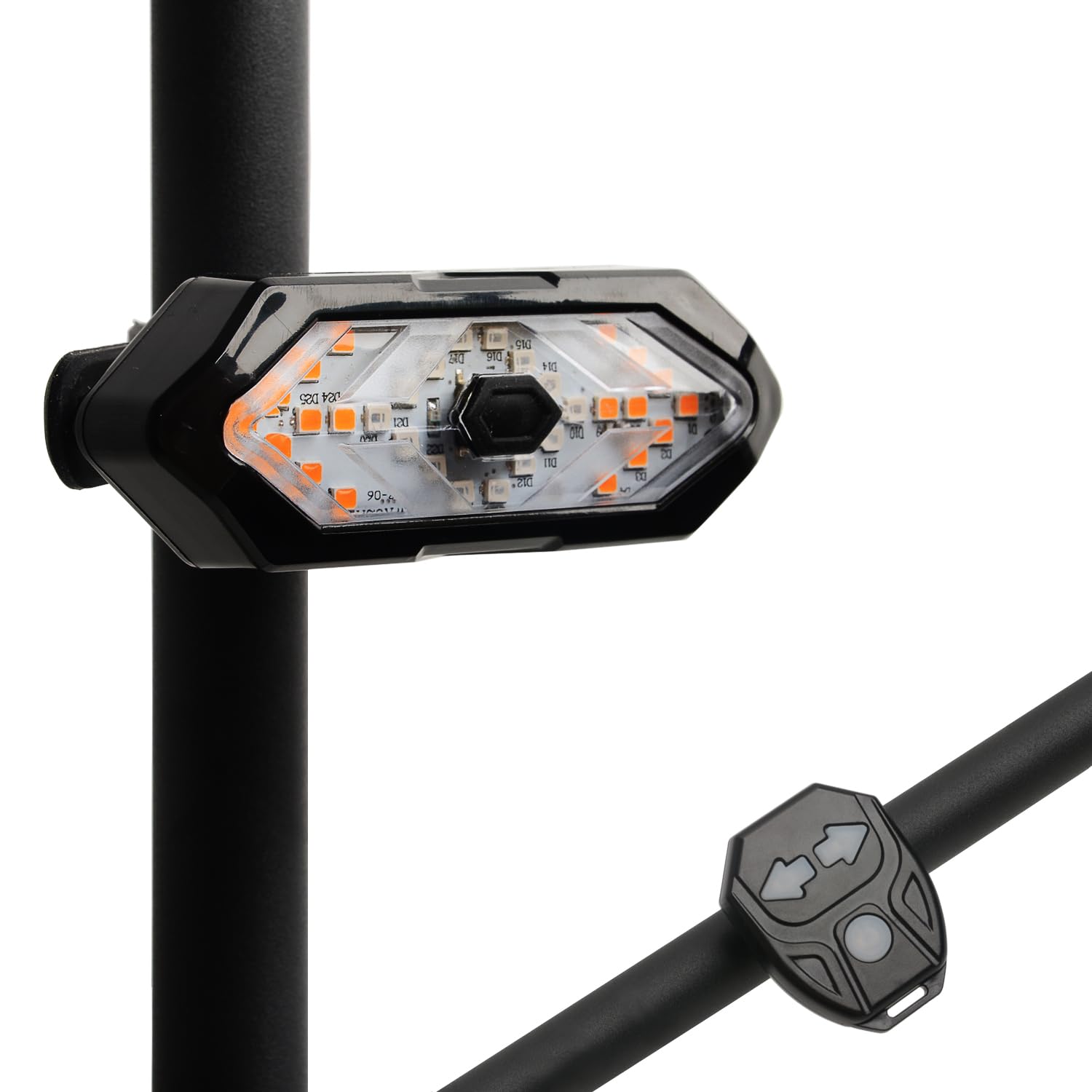 JHMUERN Upgraded Bike Tail Light with Turn Signal Bicycle Rear Light with Remote Control and Horn for Night Riding (Rechargeable