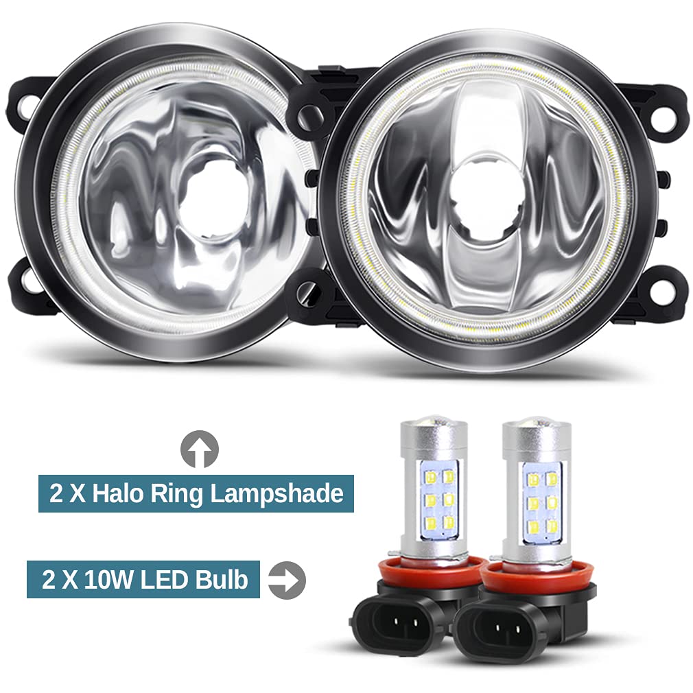 Cawanerl 2in1 Halo Ring Fog Lights LED with Angel Eye DRL for Honda Acura Models 12-15, Includes 33900-T0A-A01, 33901-TY
