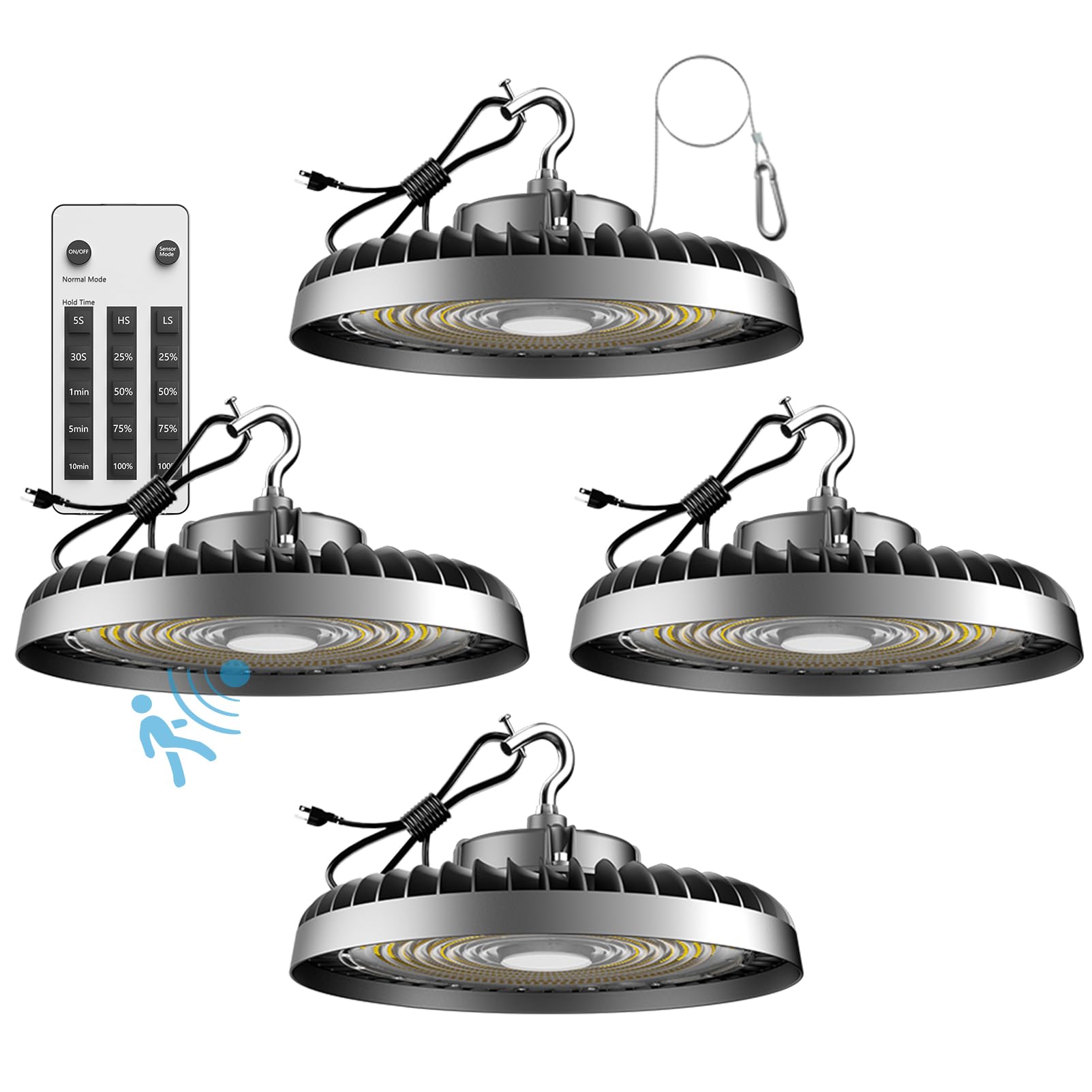 Lightdot 10Pack 150W Smart LED High Bay Lights 22500lm UFO High Bay LED Shop Light with Motion Sensor AC100-277V UFO Lights with The Most Advanced Heat Dissipation for 16-30FT Height