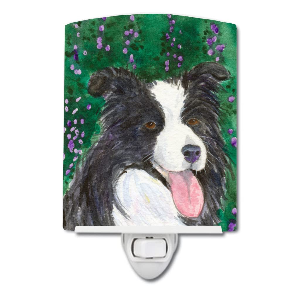 Carolines Treasures Ceramic Night Light, Border Collie Design, UL-Certified, 6x4x3 inches, Multicolor, Model SS1053CNL