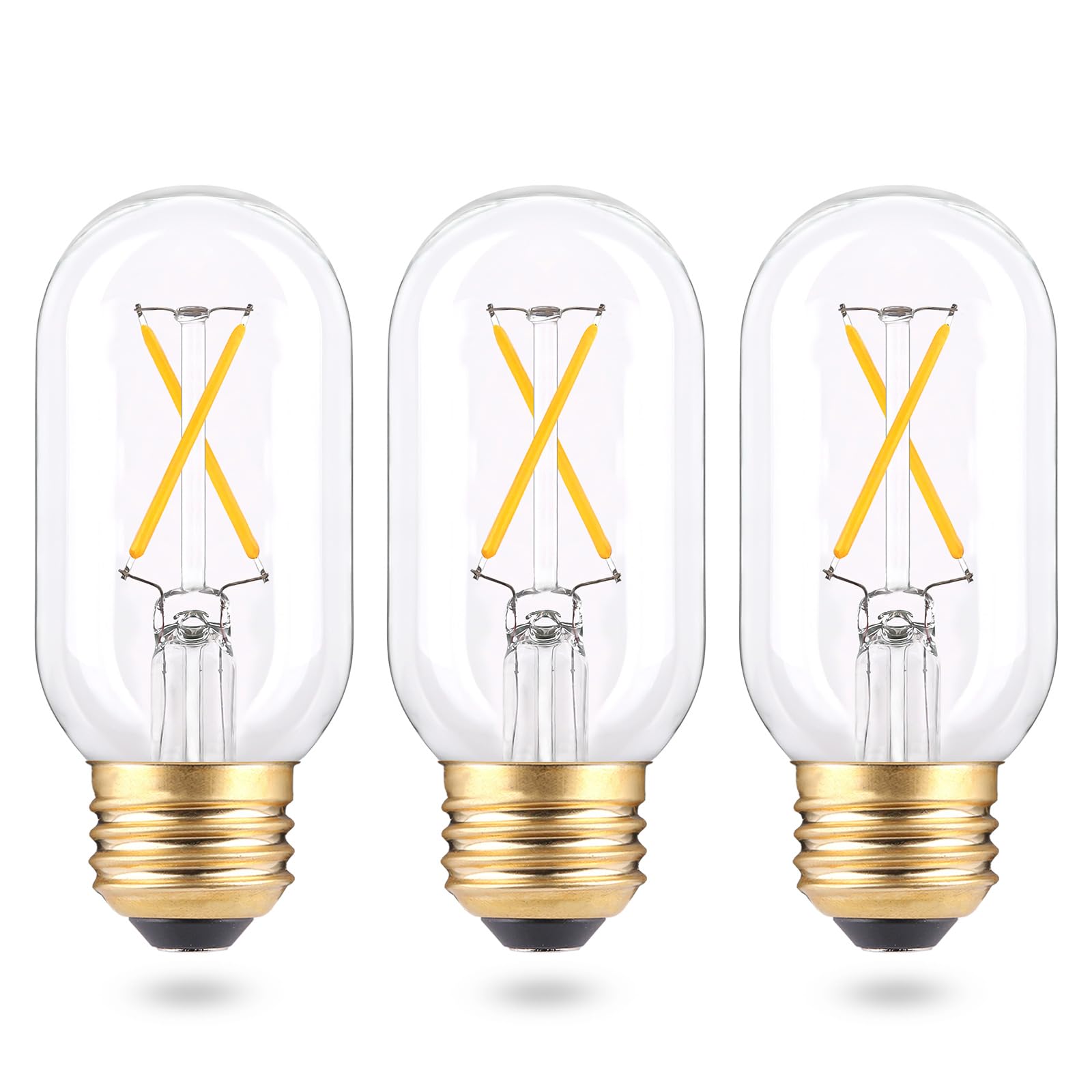 Eq Lighting T45 Vintage Edison Light Bulb, Antique Led Tubular Bulb 2W 3000K Soft White, 25W Equivalent 200 Lumens,110-130 Volts