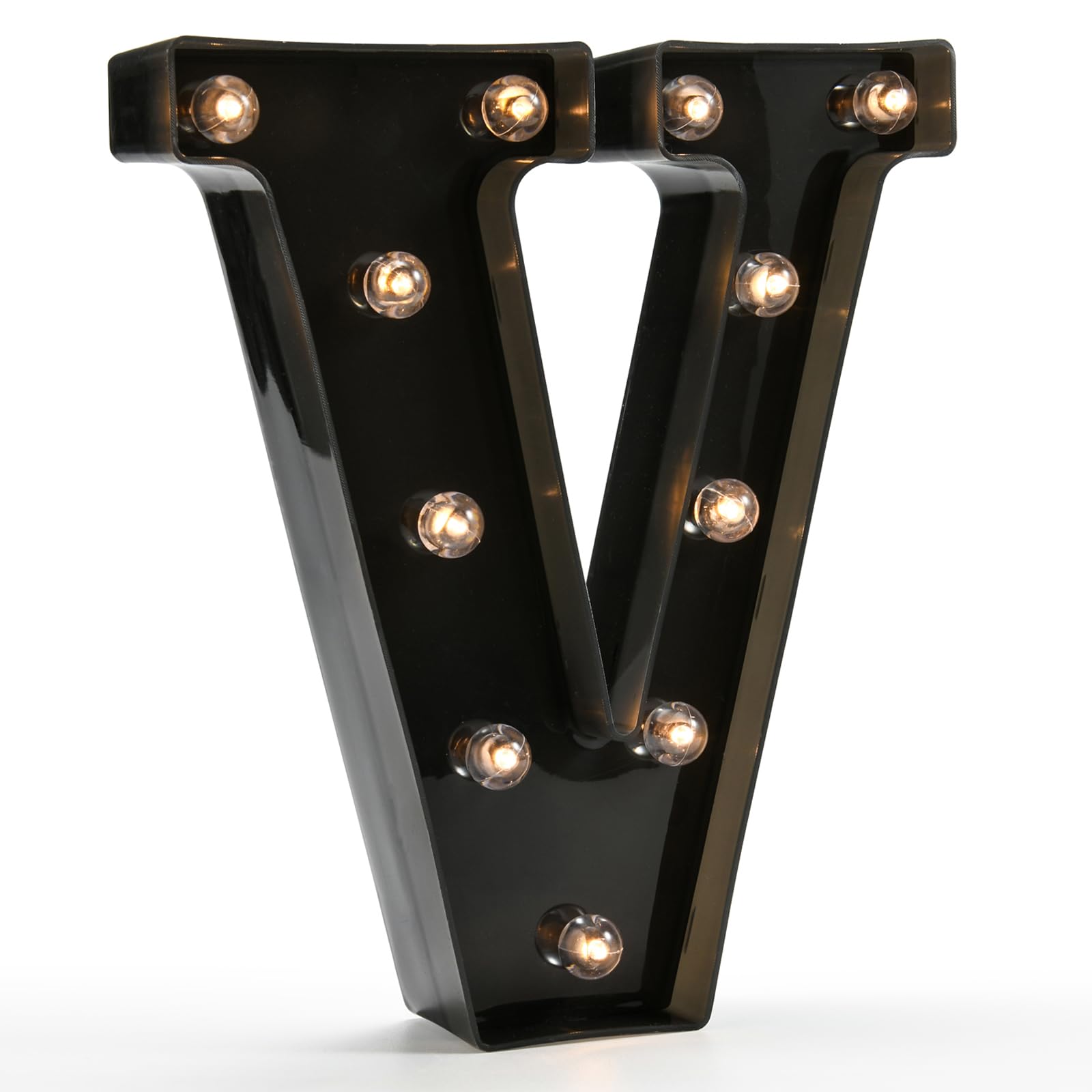 OYCBUZO LED Marquee Letters Sign, Model MDLP-BL-25, Plastic, Color V, Night Light for Home Bar, Party, Wedding Decoration
