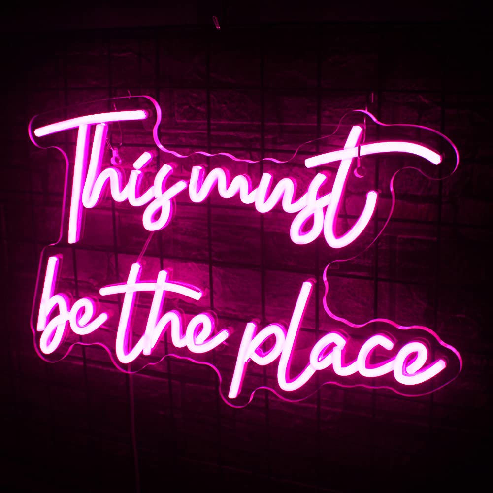 JURONGYILU Neon Sign Pink LED Wall Decor 16.5inx10.6in Acrylic for Bedroom Game Room Wedding Party
