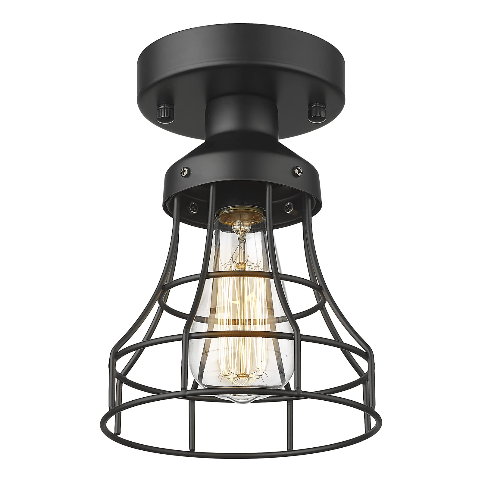 Vicnie 2-Light Flush Mount Ceiling Light, 12&quot; White Metal & Frosted Glass Fixture For Home