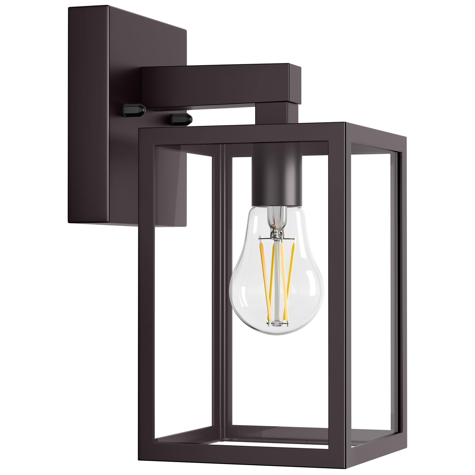 MATAMEYE Outdoor Wall Lantern  Waterproof Exterior Wall Sconce Light Fixture  Dark Chocolate Front Door Lamp  Anti-Rust E26 Socket Porch Lighting