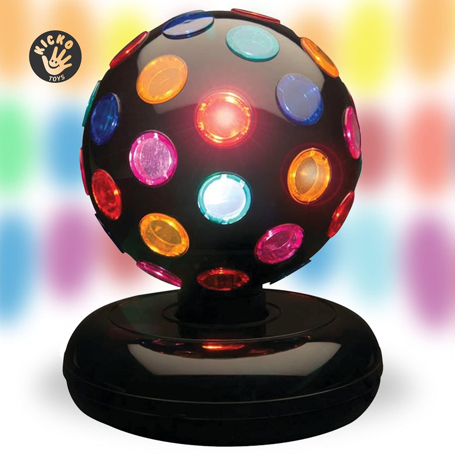Kicko Disco Ball LED Lights - 11 Inch Rotating Dance Light for Indoor Parties - Colorful Plastic Flashing Lamp - Model 609301176638