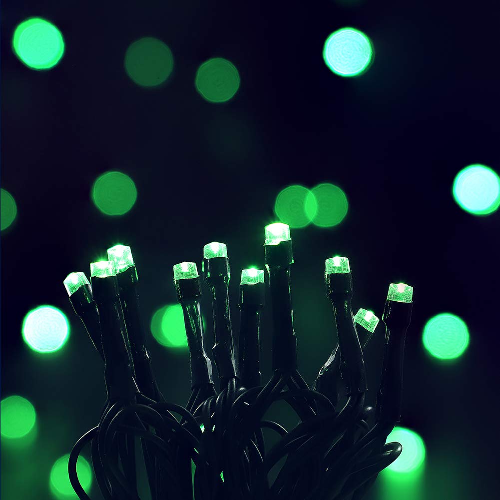 Hopolon MYGOTO 33FT 100 LEDs Twinkle String Lights, Green Wire, Waterproof, 8 Modes, Indoor Outdoor Christmas Decoration