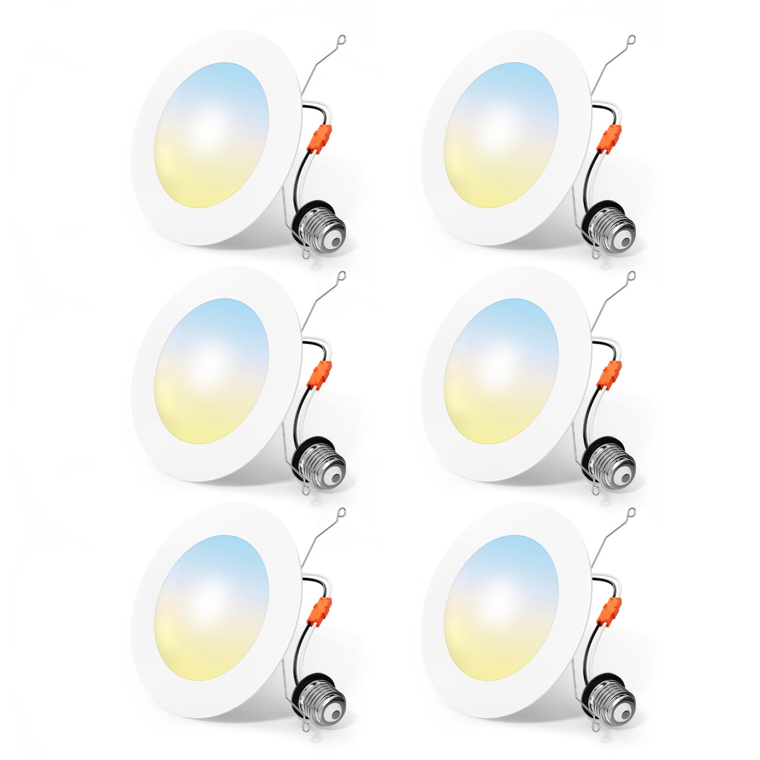 FREELICHT 6 Inch Dimmable LED Recessed Lighting, 10W=110W, 1000LM, Selectable 2700K-6000K, White
