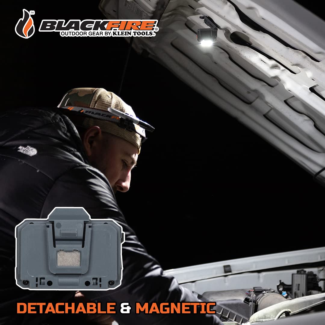 Blackfire - Klein Tools Outdoors - Rechargeable 2-Color LED Headlamp, BBM6414, 800 Lumens, 3 Modes, Spot Light, Flood Light, RED