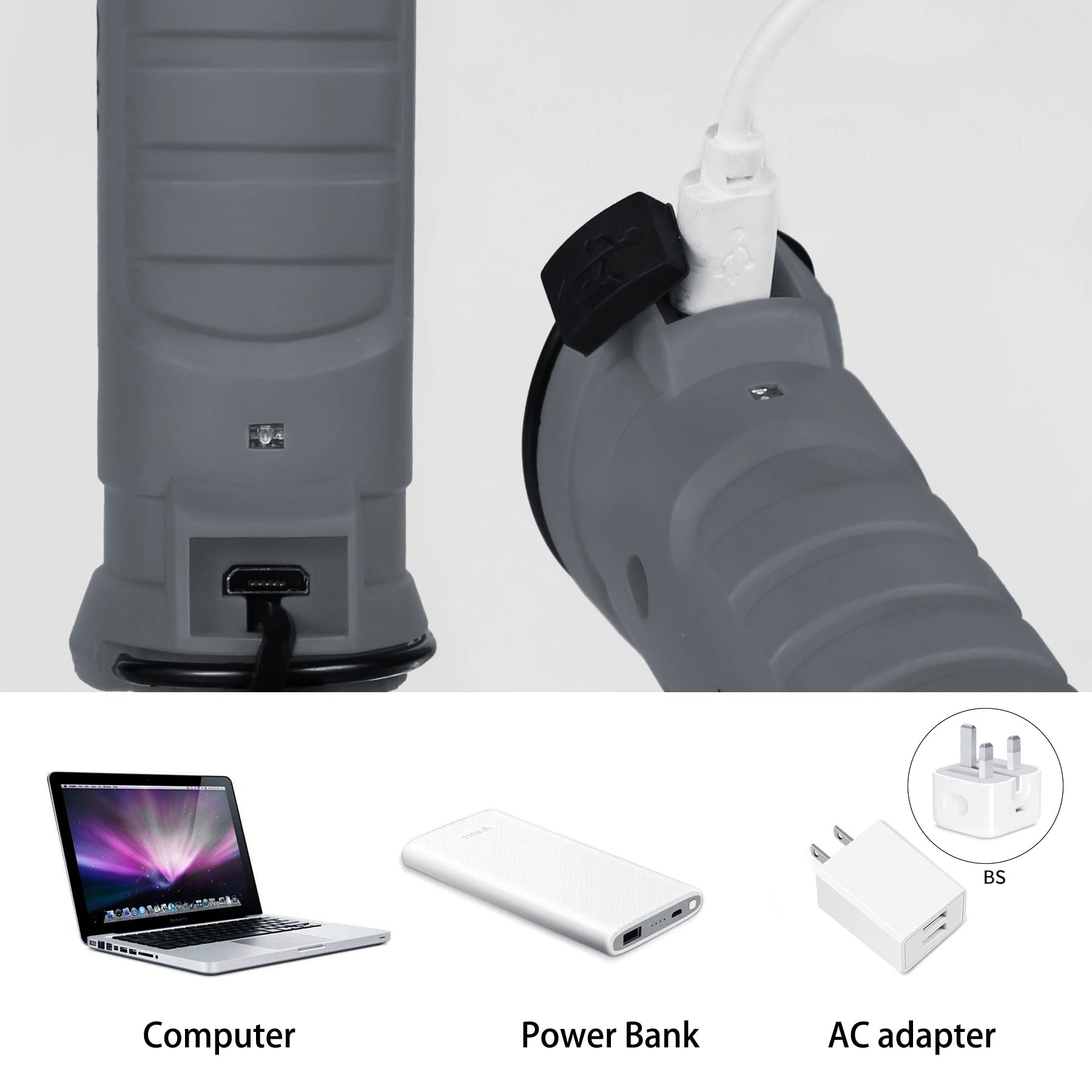 Vagocom LED Rechargeable Flashlight, Mechanic Tools Trouble Light Cordless Worklight with Magnetic Base 360Rotate 5 Modes,Portab