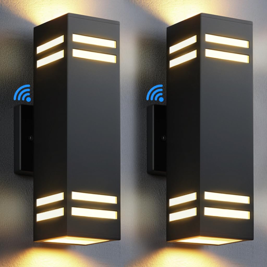 Shimr Outdoor Lights For House With Dusk To Dawn Photocell Sensor, Exterior Light Fixture Wall Mount Etl Listed, Waterproof Outdoor Wall Sconce For Patio Porch Garage, 2 Pack